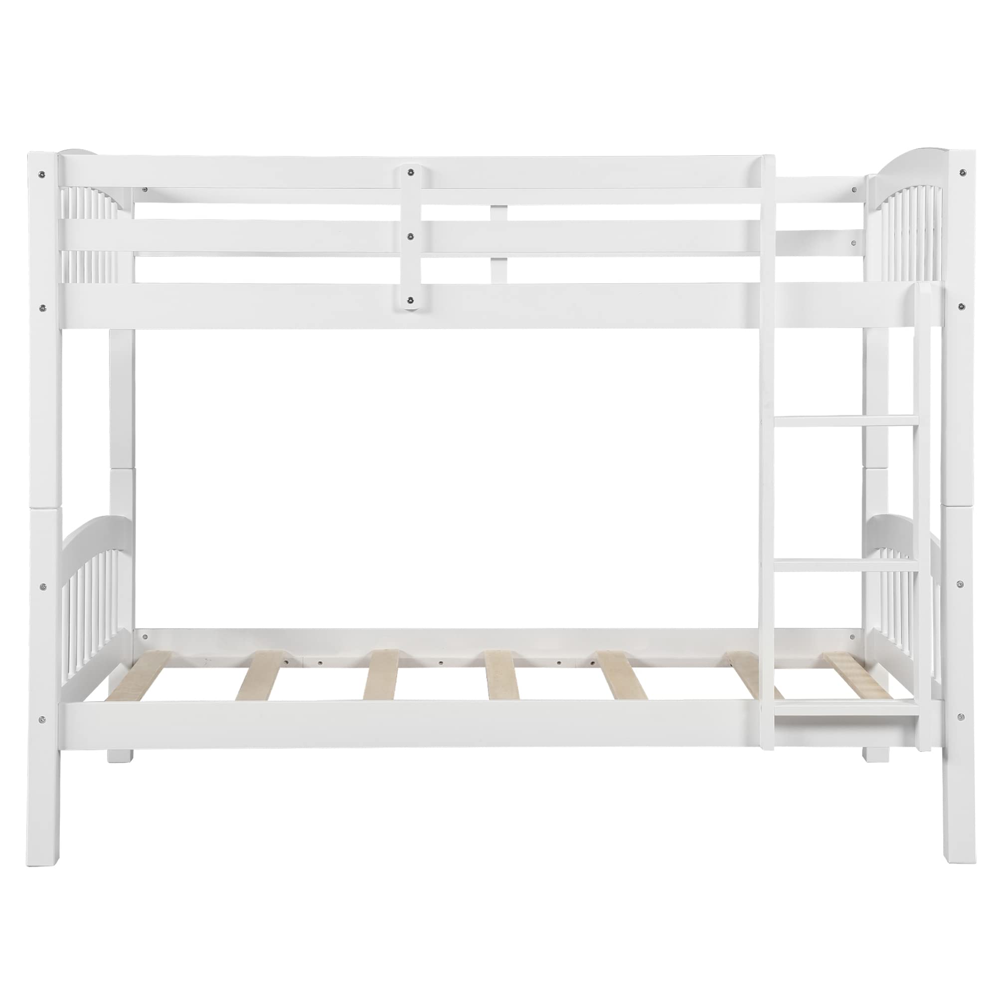 Solid Wood Twin Over Twin Bunk Bed Frame with Ladder for Kids & Teens | Space-Saving Kids' Bedroom Furniture for Siblings or Sleepovers