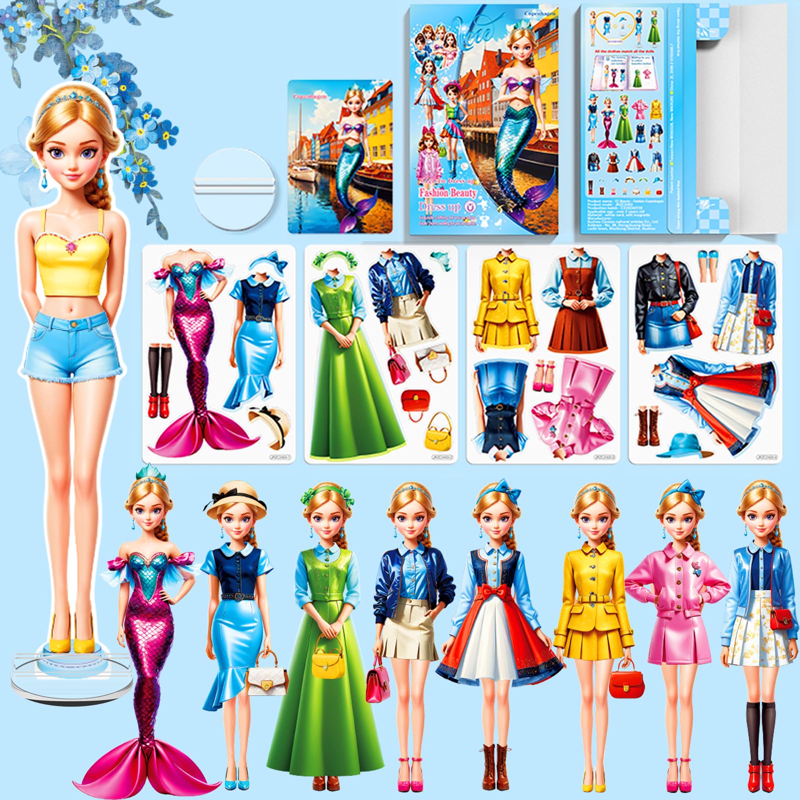 Magnetic Dress Up Doll Set for Girls - Travel & Learning Toy Gift