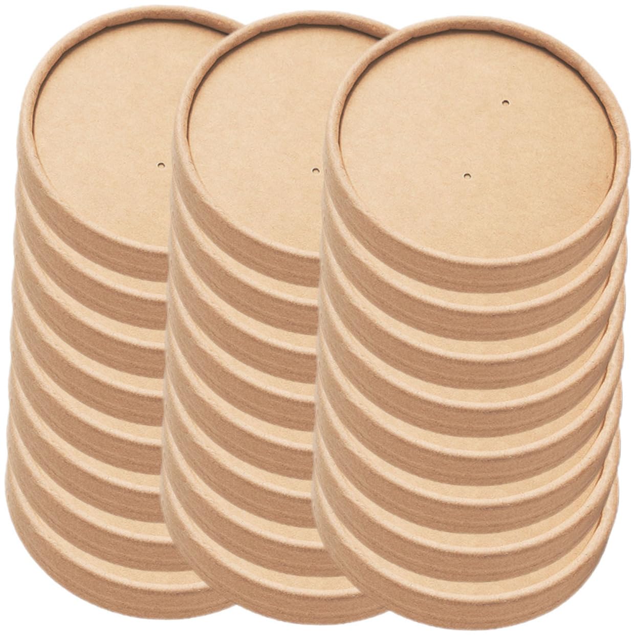 40-Pack Cabilock Microwave-Safe Take-Out Box Lids - Round Kraft Paper Food Storage Covers for Yogurt, Soup, Ice Cream & Meal Prep - Bulk Disposable Container Lids for Restaurants, Catering & Home Use
