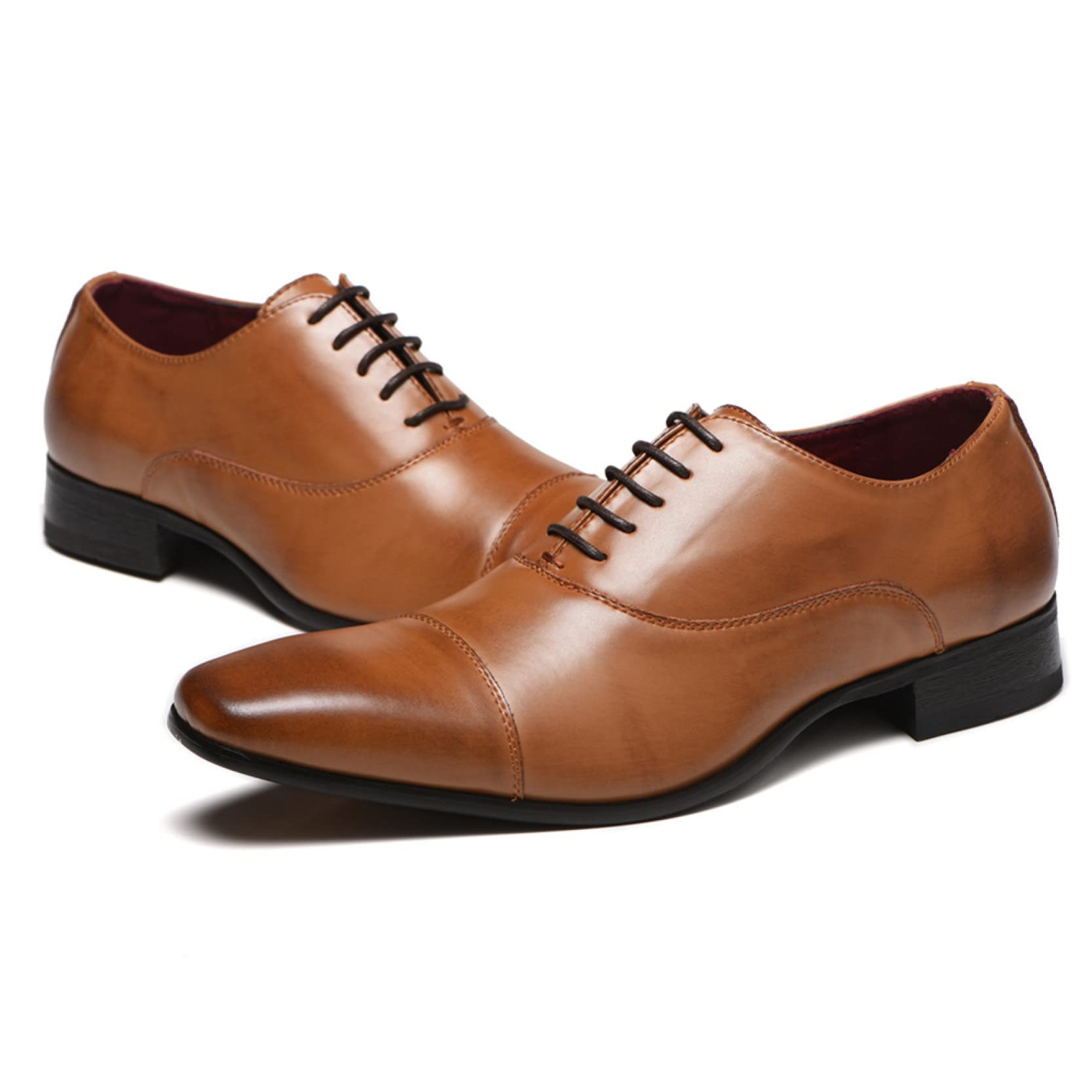 **Men's Retro Square Toe Oxford Dress Shoes – Comfortable Height Increasing Formal Business Shoes for Wedding, Tuxedo & Office Wear**    *(Perfect for Weddings, Prom, Business Meetings & Special Occasions)*