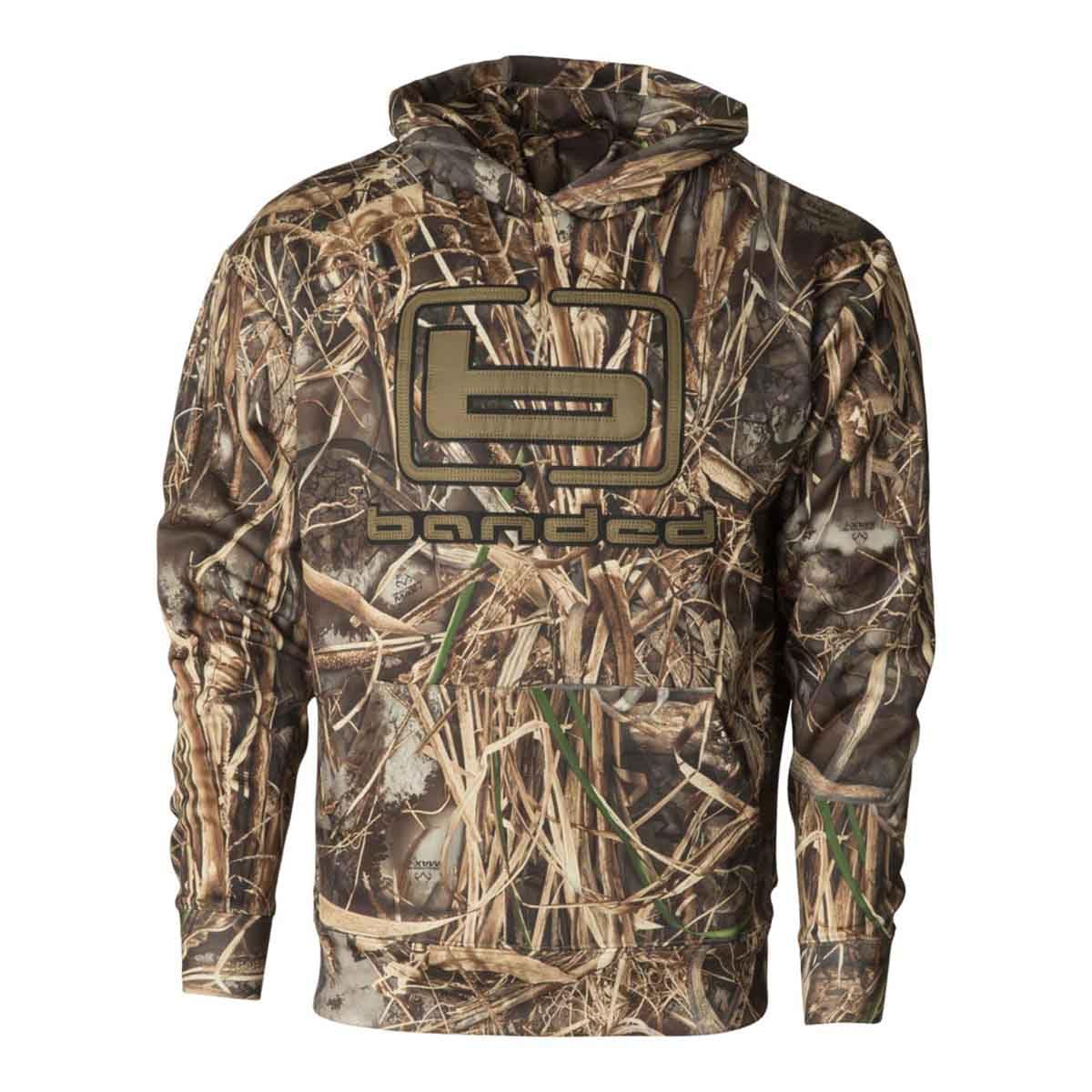 Banded Men's Camo B Logo Hoodie - Premium Camouflage Pullover Sweatshirt for Outdoor Hunting, Hiking & Casual Streetwear Fashion