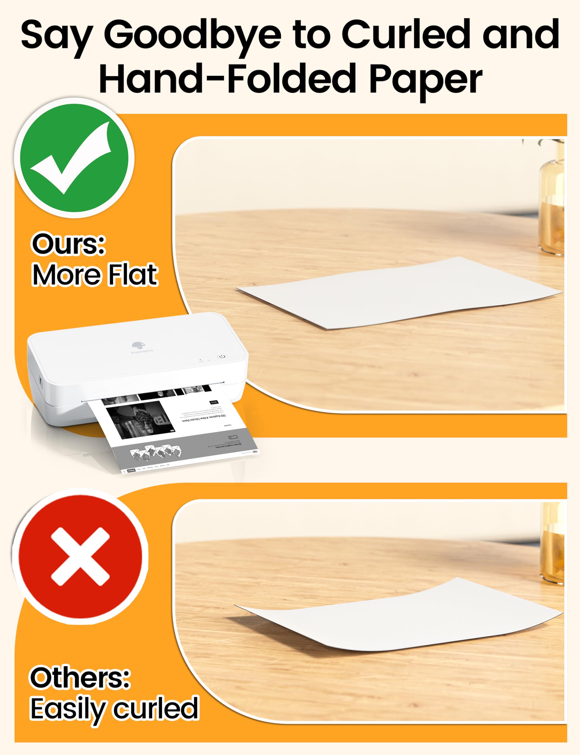 Phomemo S821 Wireless Thermal Printer - Inkless, Compact WiFi Printer for 8.5