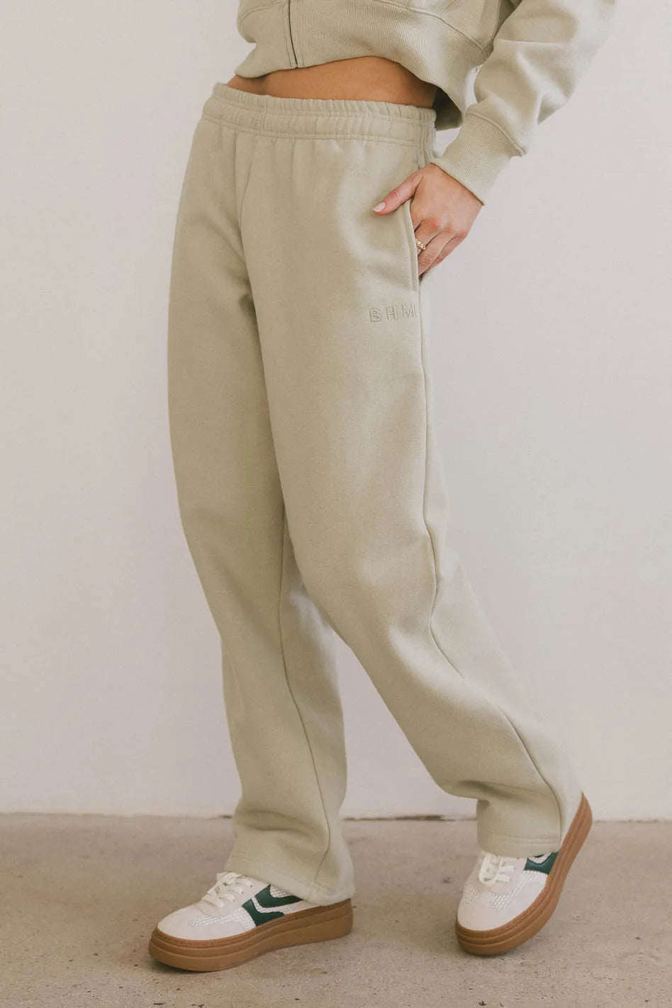 Ezra Women's Sage Green Sweatpants - Soft High Waist Joggers for Yoga, Lounge & Casual Wear