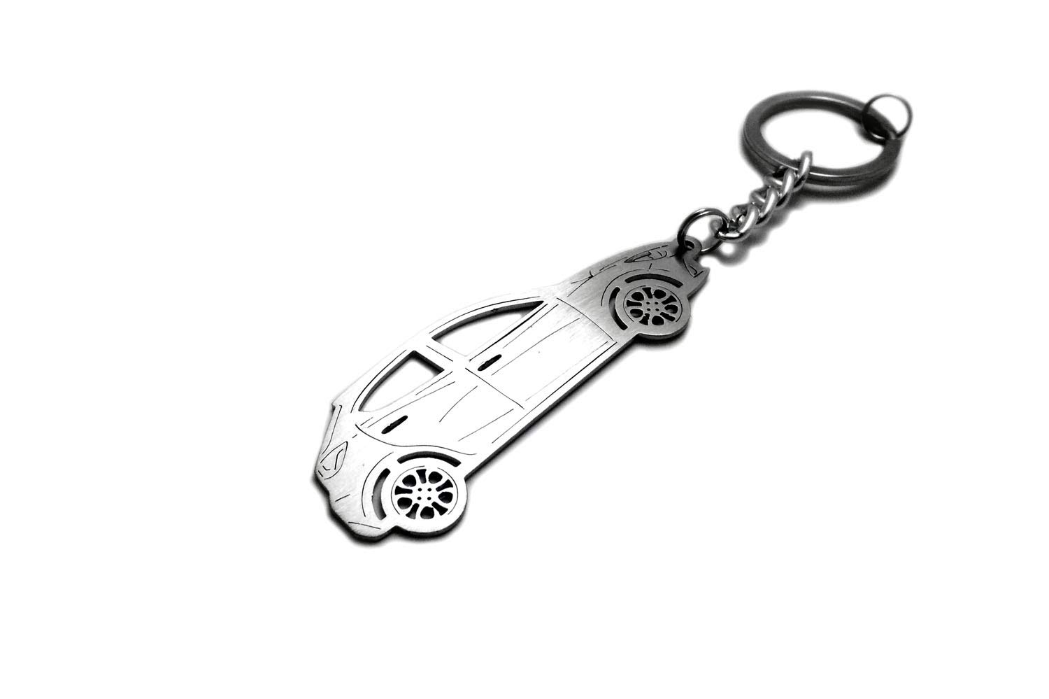 Stainless Steel Car Keychain with Ring - Laser Cut Automotive Key Accessory for Men & Women - Perfect Gift for Car Lovers, Home & Office Use