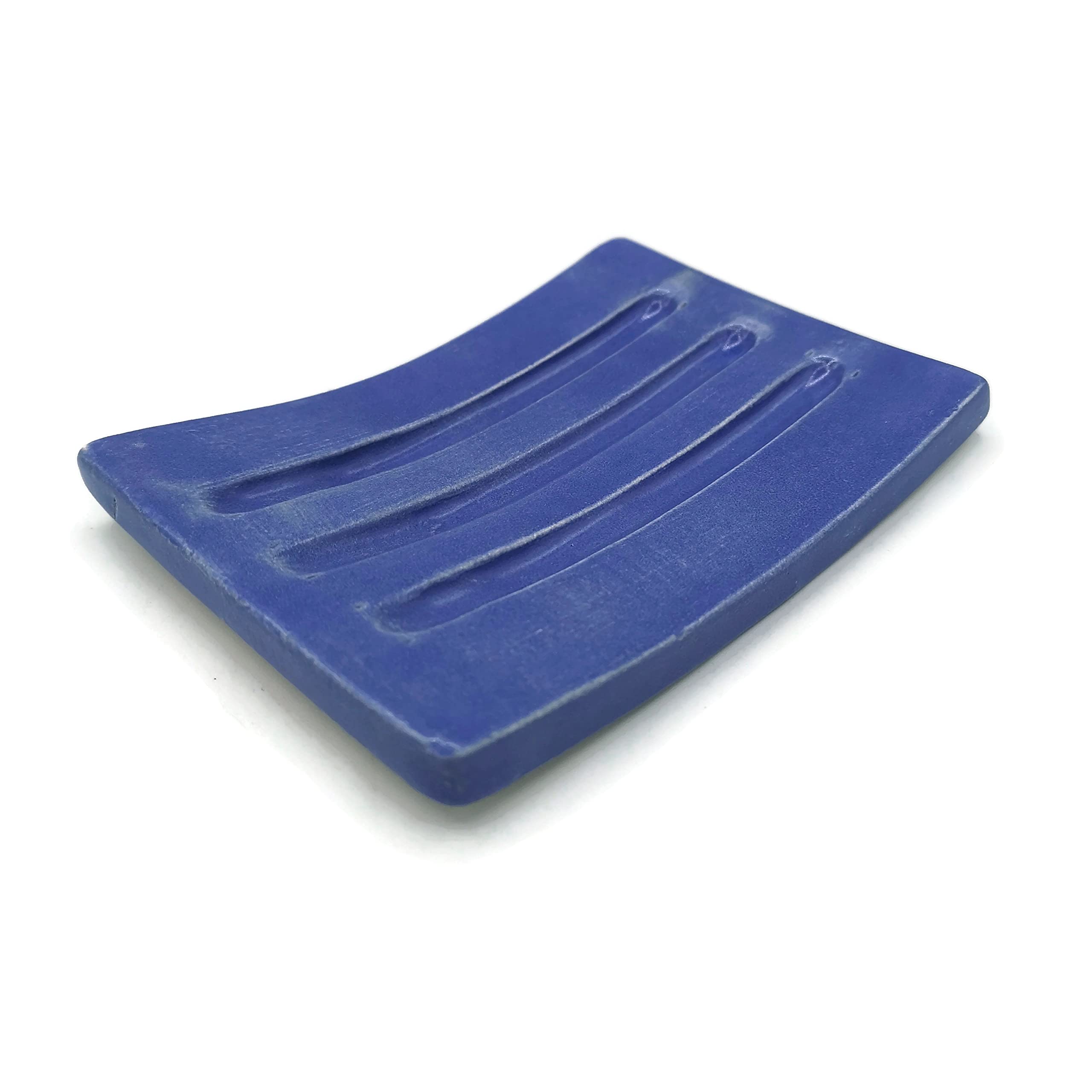 Royal Blue Ceramic Soap Dish for Bar Soap - Handmade Rectangle Soap Holder with Sponge Tray | Perfect for Bathroom, Kitchen Sink & Spa Decor