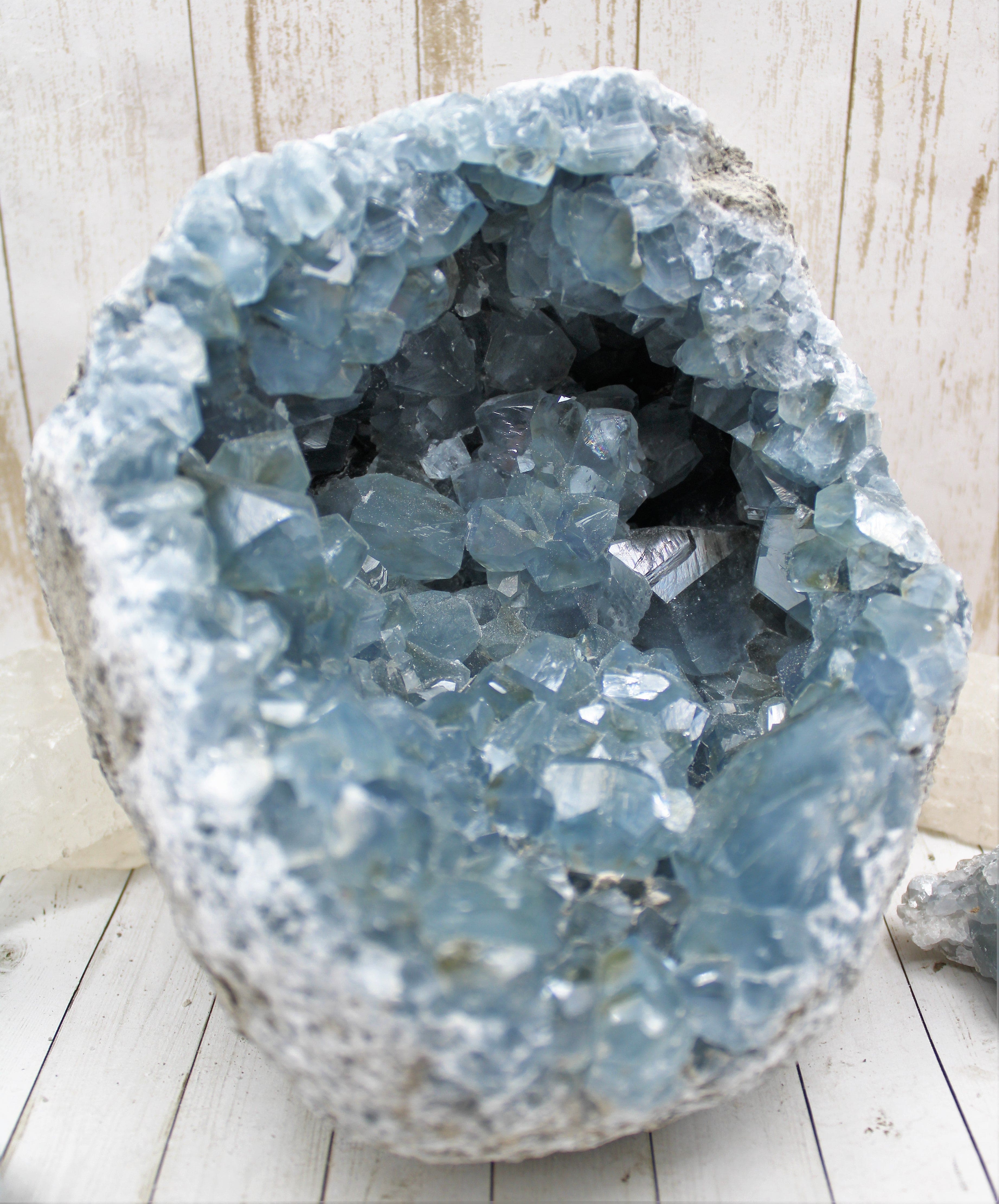 Natural Celestite Crystal Cluster - Healing Stone for Meditation, Home Decor & Spiritual Growth | Perfect for Yoga, Reiki & Positive Energy