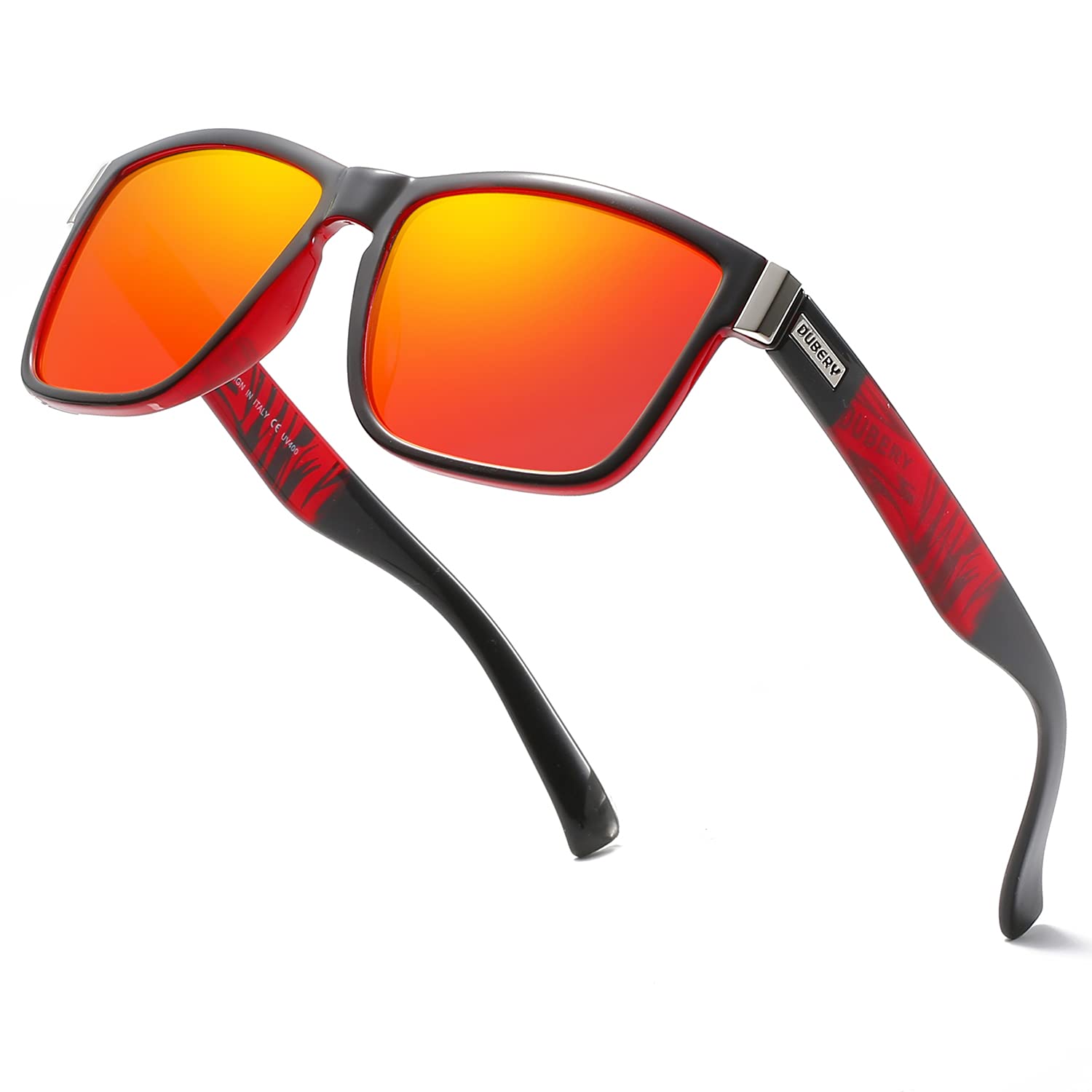 DUBERY Vintage Polarized Sunglasses for Men & Women - Retro Square UV Protection Sun Glasses D518 - Perfect for Driving, Beach & Outdoor Activities