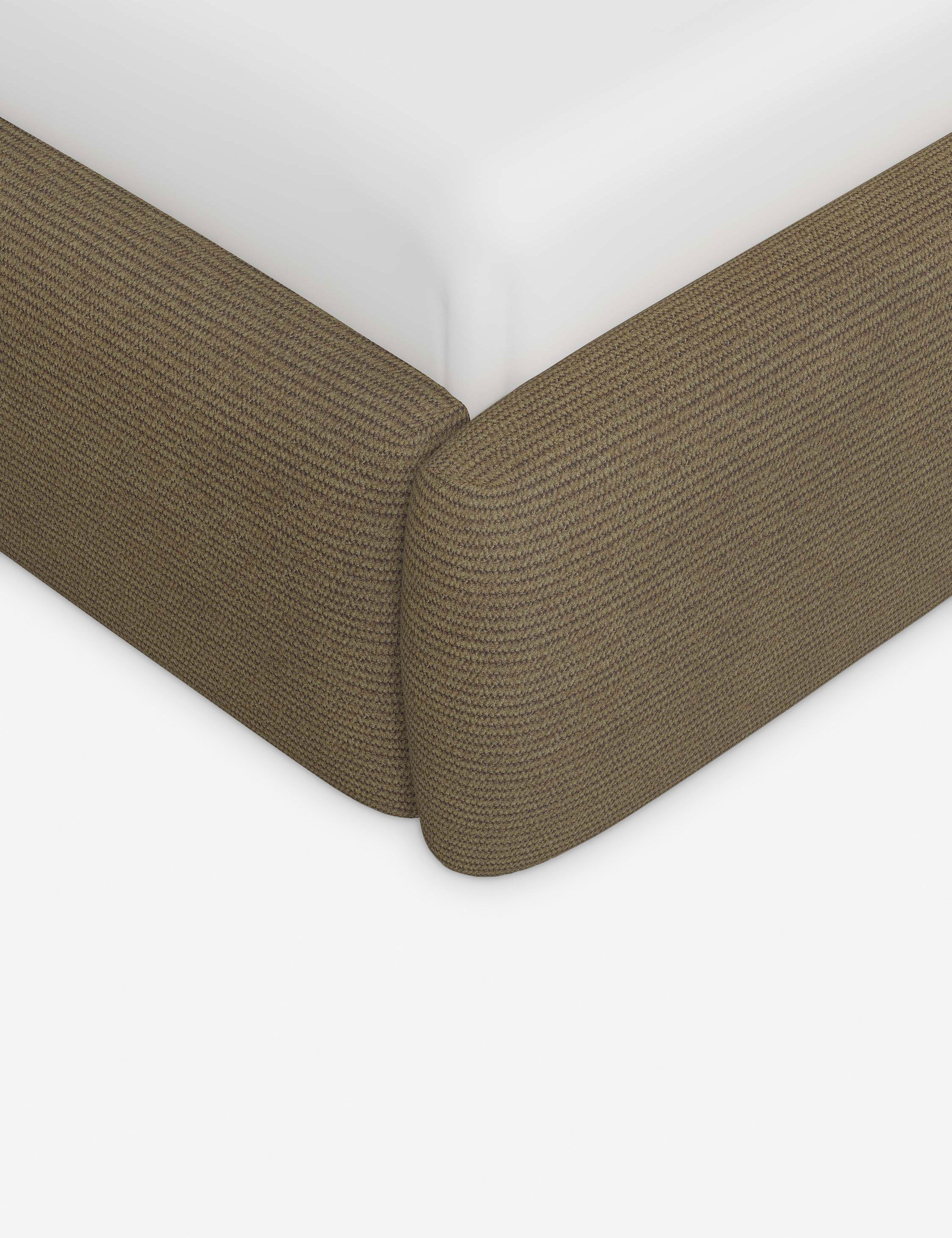 Sarah Sherman Samuel Gladys Extended Headboard Platform Bed - Modern Upholstered Queen Size Bed Frame with Wooden Legs for Bedroom Decor