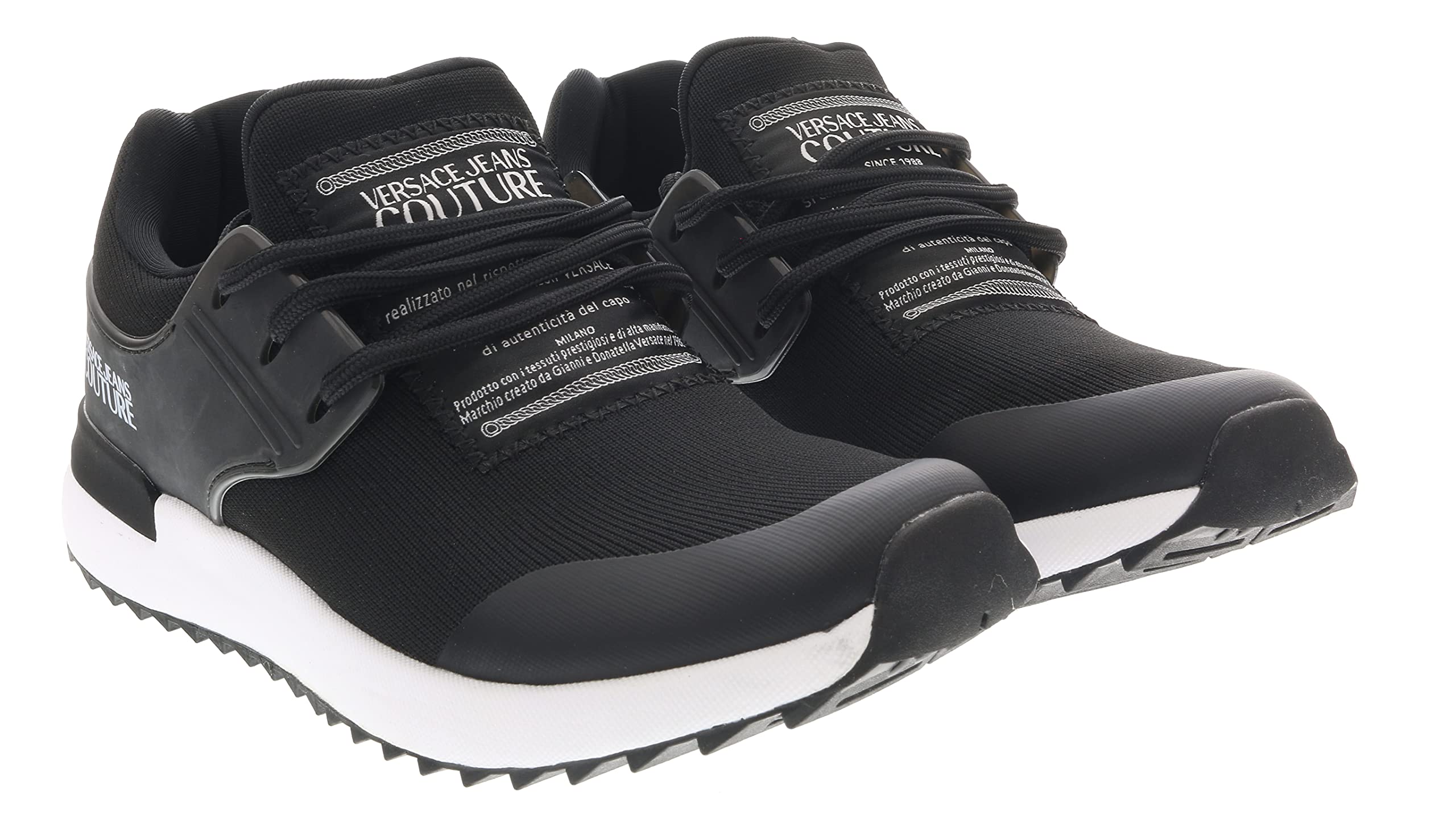 Versace Jeans Couture Black Signature Athletic Fashion Sneakers for Women - Stylish & Comfortable Casual Wear for Running, Gym & Everyday Outfits