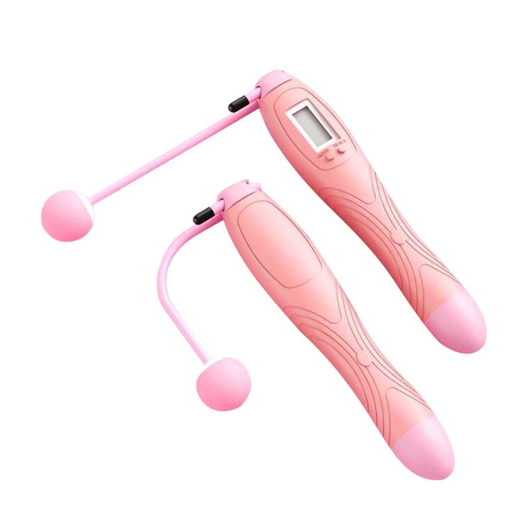Smart Digital Wireless Jump Rope - Cordless Skipping Rope with Calorie Counter for Fitness, Workout & Bodybuilding - Ideal for Home Gym, Cardio Training & Weight Loss (Black/Pink)