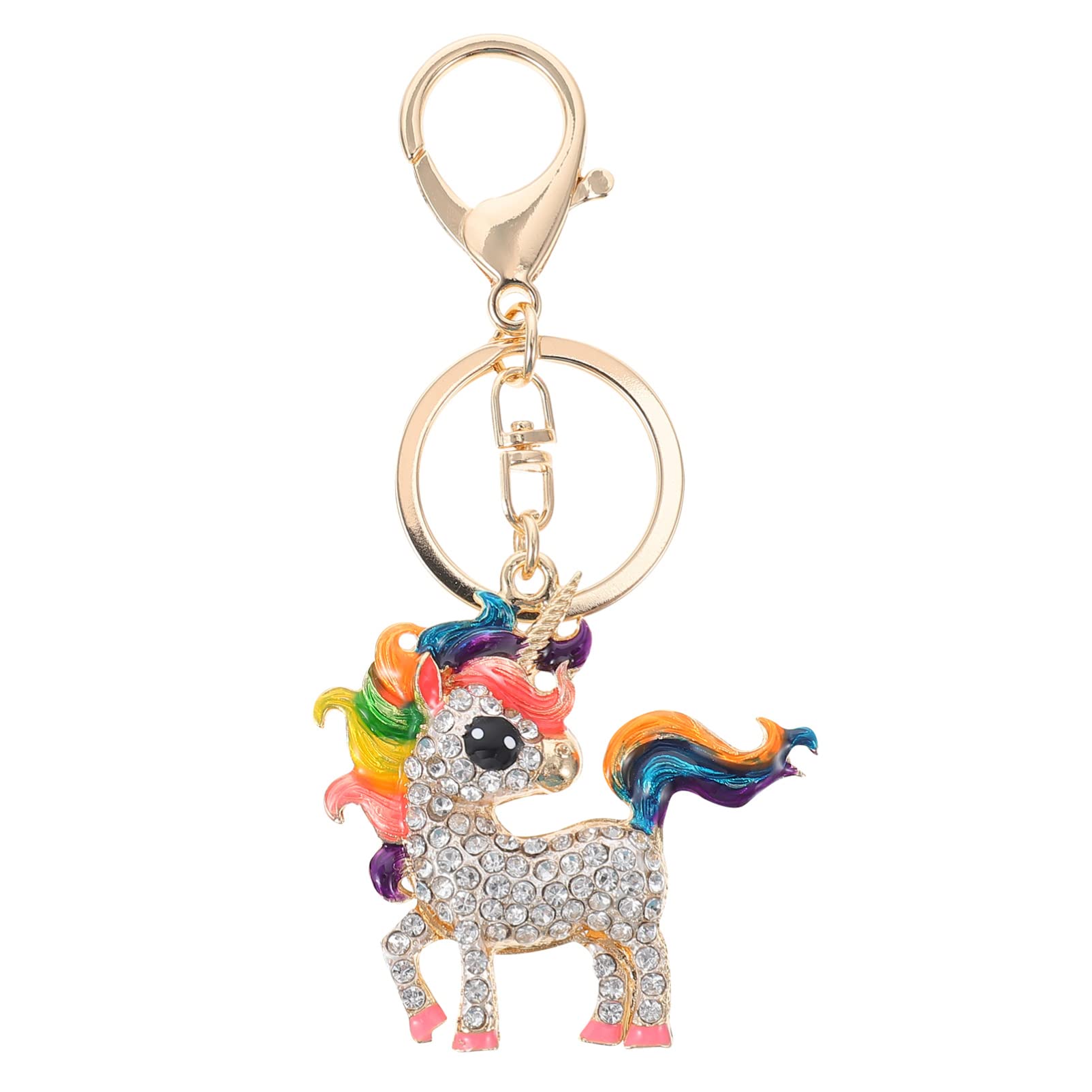 VALICLUD Elegant Unicorn Purse Charms - Sparkling Rhinestone Keychain & Ring Set for Handbags - Perfect Gift for Women & Girls - Great for Accessorizing Bags, Backpacks, or Keys