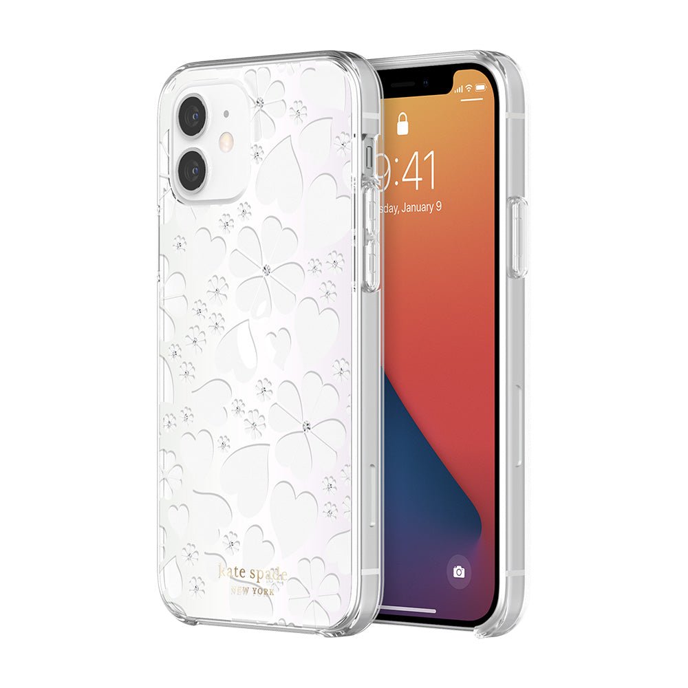 KSNY Shockproof Hardshell Case for iPhone 12 & iPhone 12 Pro - Floral Design Scattered Flowers Pattern | Slim Protective Phone Cover for Everyday Use, Travel & Outdoor Activities