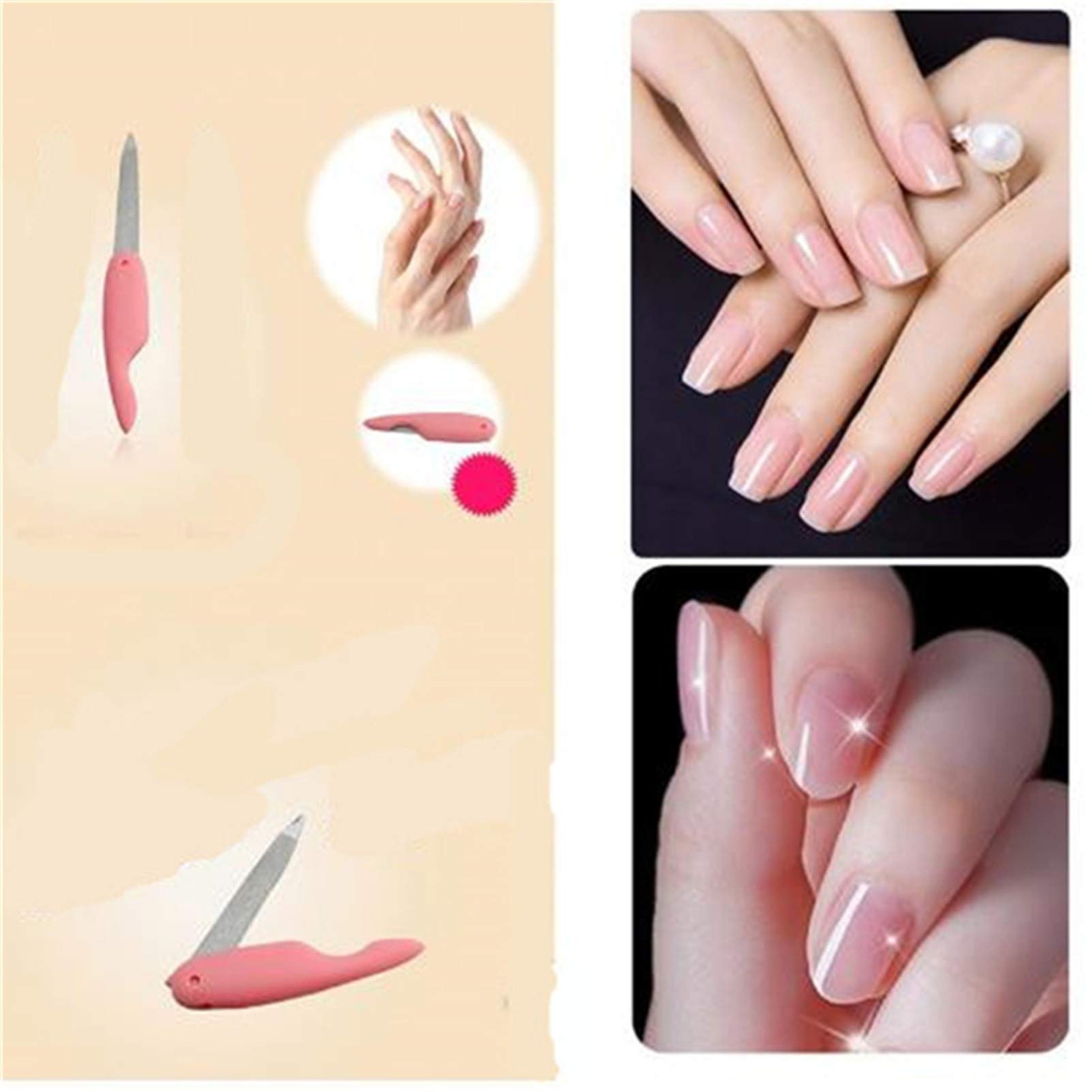 Professional Collapsible Double-Sided Nail File for Manicure & Pedicure - Portable Nail Care Tool for Home, Travel & Salon Use