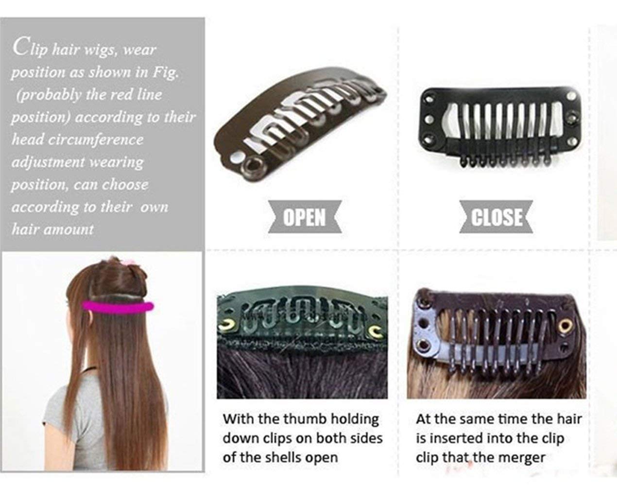 Premium Clip-in Synthetic Hair Extensions for Women - 20-24 Inch Straight Dark Brown Human-Like Fibers (5 Clips) | Voluminous & Natural Look for Daily Wear, Parties & Special Occasions
