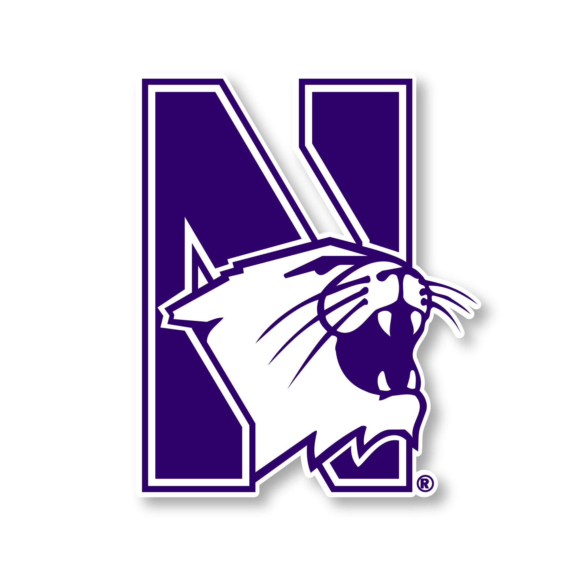 Northwestern University Wildcats 12 Inch Vinyl Mascot Decal Sticker 4-Pack - Officially Licensed College Sports Stickers for Cars, Laptops & Windows - Perfect for Game Day & School Spirit