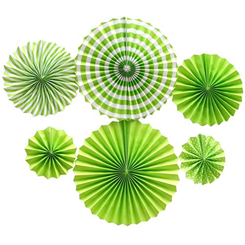 6 Pcs Grass Green Hanging Fan