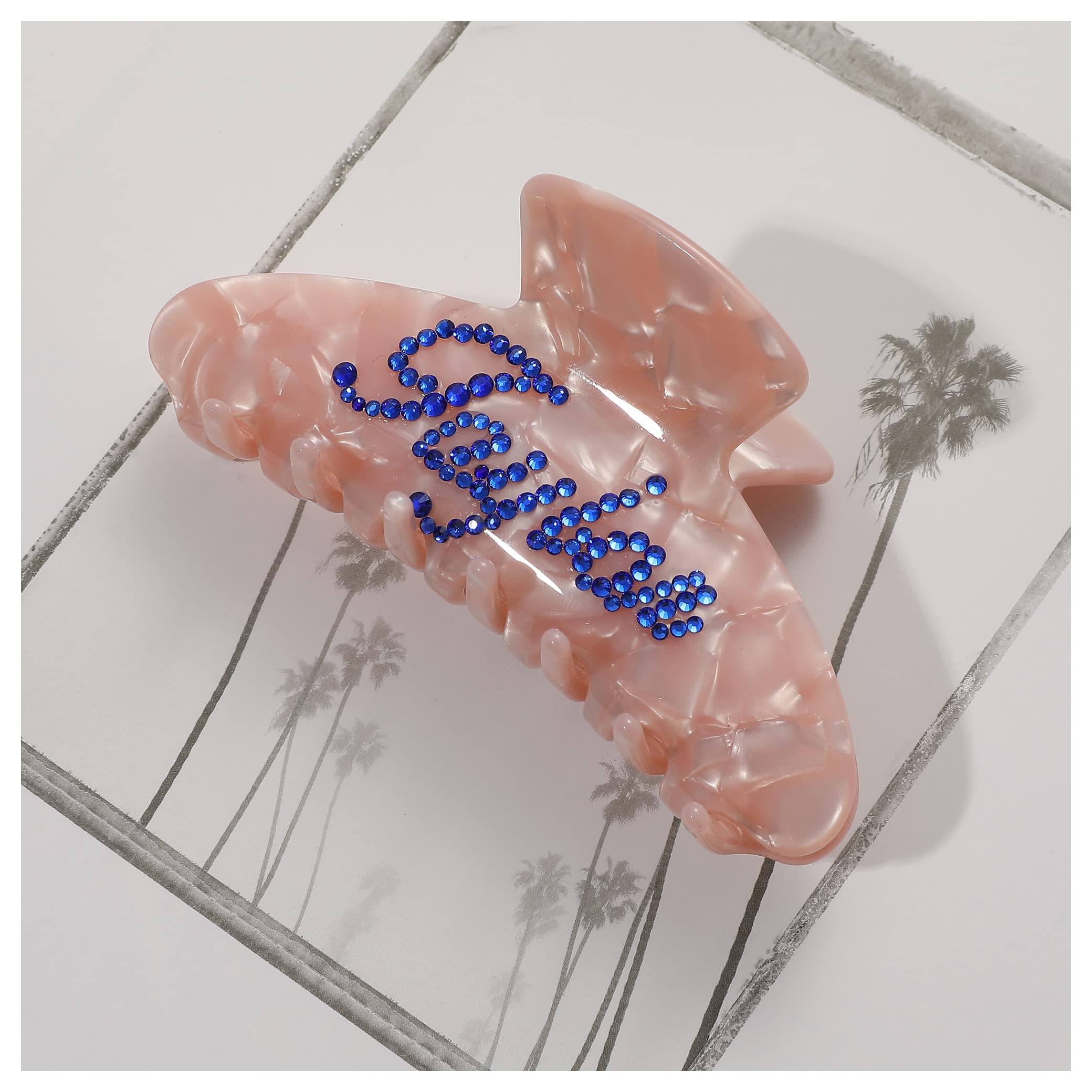 Custom Rhinestone Letter & Number Hair Claw Clips for Women - 4