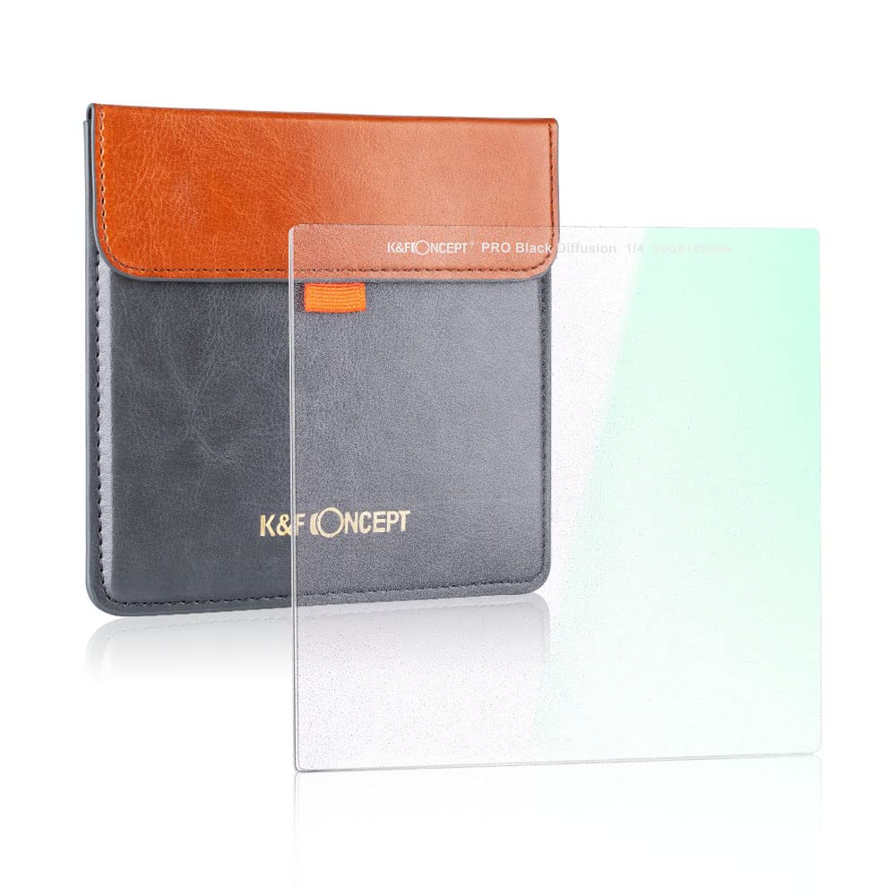 K&F Concept 100x100mm Square Black Diffusion Filter 1/4 Strength with 28 Multi-Layer Coatings - Create Dreamy Cinematic Effects for DSLR & Mirrorless Camera Lenses - Perfect for Portraits, Landscapes & Creative Photography
