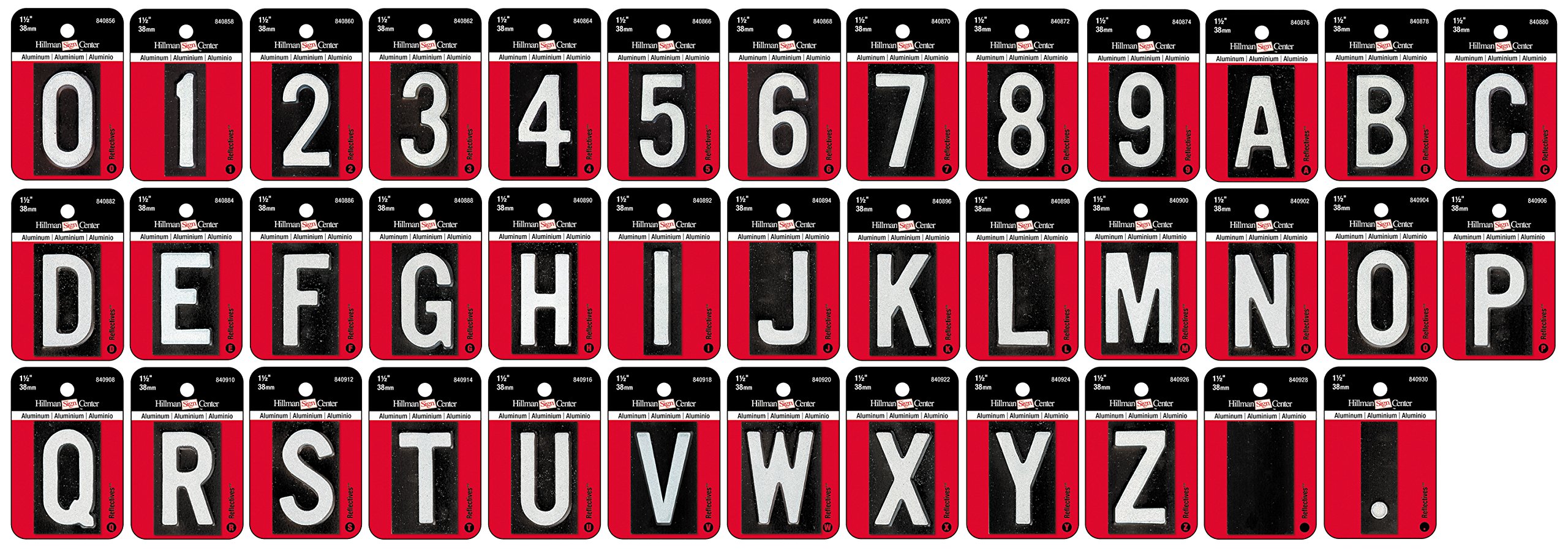 Hillman 840856 Black & Silver Aluminum Reflective Mailbox Number 0 (Zero) - 1.5 Inch Nail-On Sign for House Address & Rural Mailboxes - Weatherproof Address Plaque for Home, Farm & Business Mailbox Identification