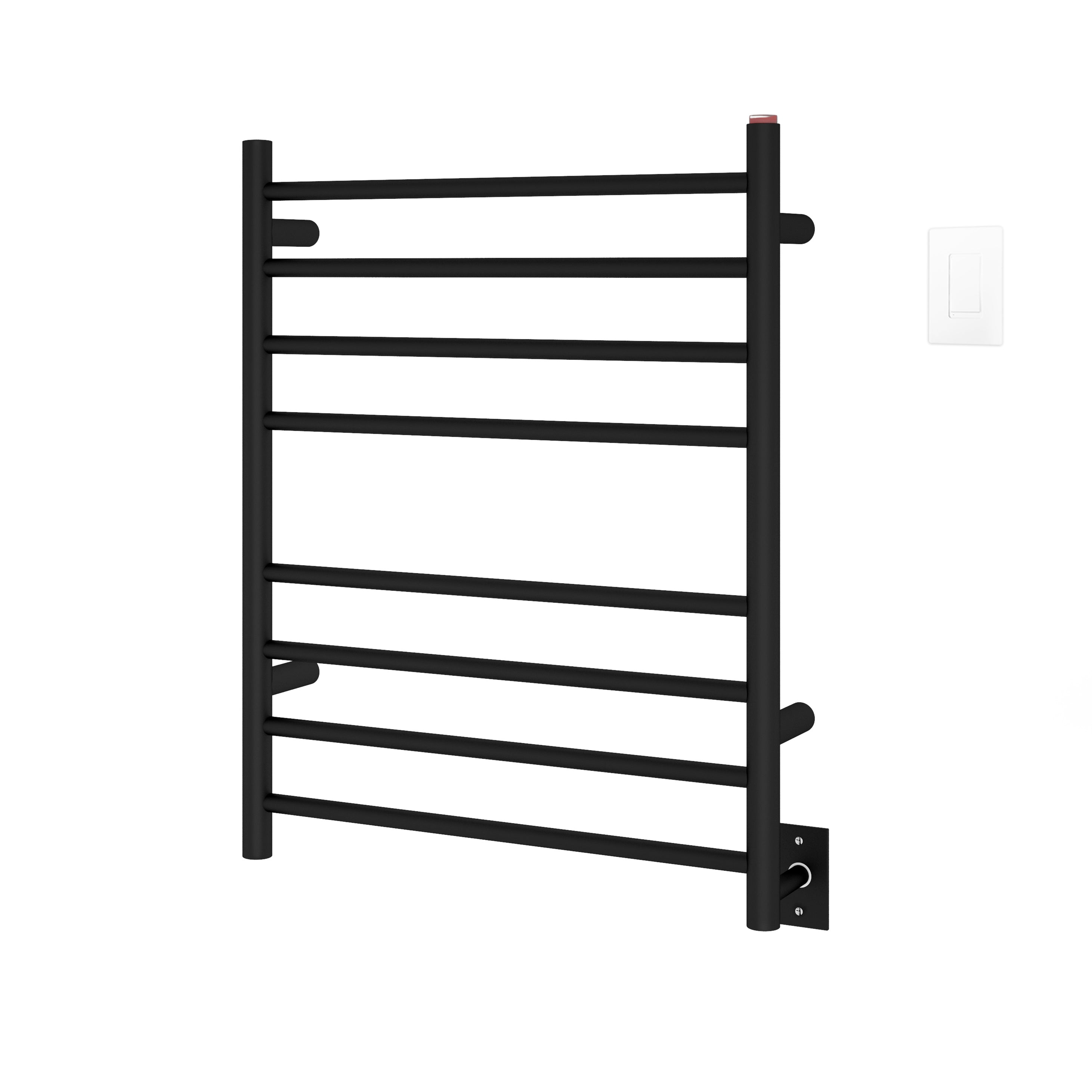 Ancona Prestige Dual 8 Bar Hardwired & Plug-in WiFi Towel Warmer with Timer - Matte Black - Perfect for Bathrooms, Spas & Luxury Home Heating