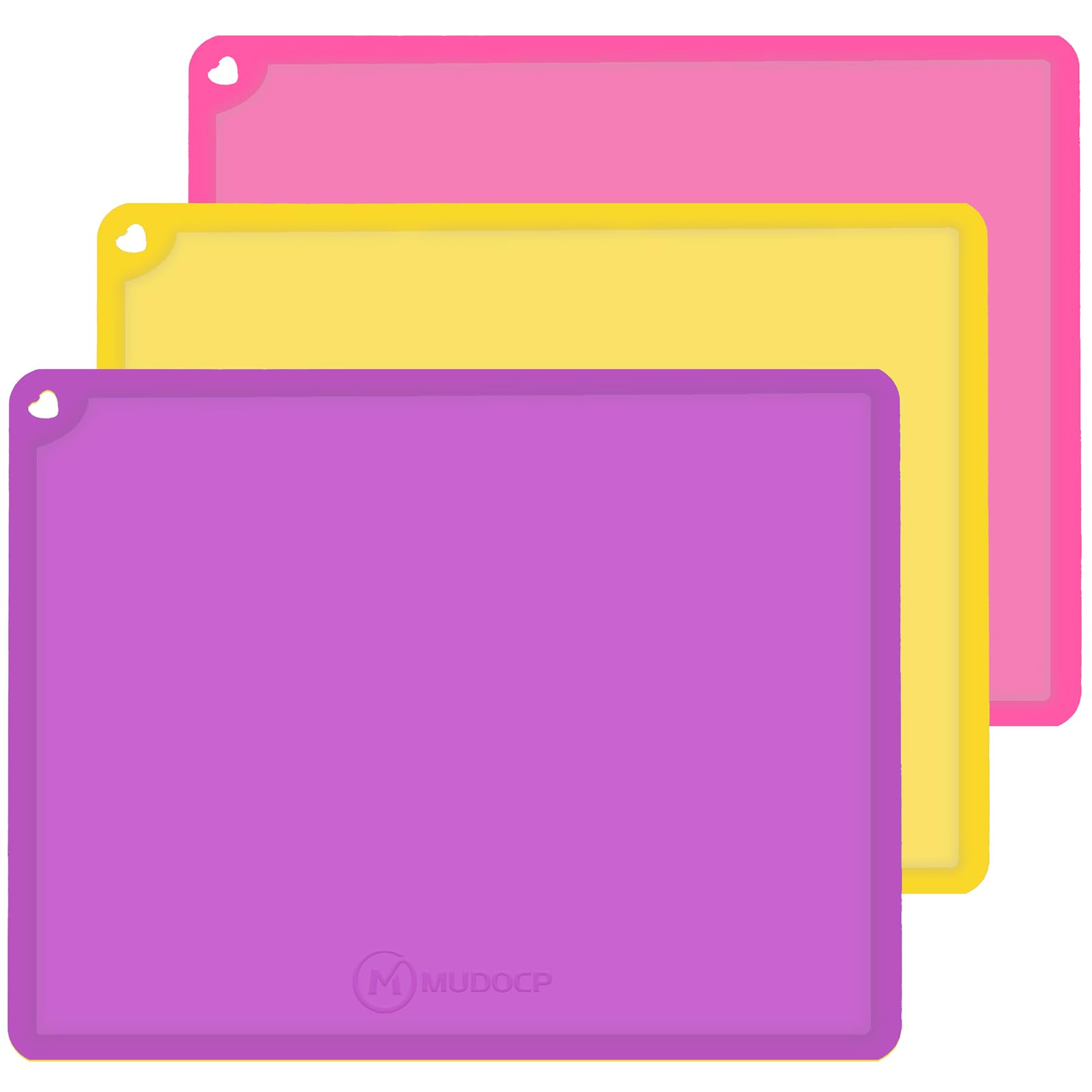 Non-Slip Silicone Placemats for Kids & Toddlers - Heat Resistant, Washable Baby Dining Mats (3 Pack) - Perfect for High Chairs, Restaurant Tables & Mess-Free Mealtime