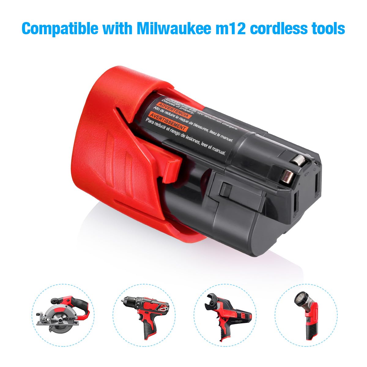 2 Pack Milwaukee M18 18V Lithium-Ion Replacement Battery - High Capacity Power Tool Battery for Drills, Saws & More - Perfect for Construction, Woodworking & DIY Projects