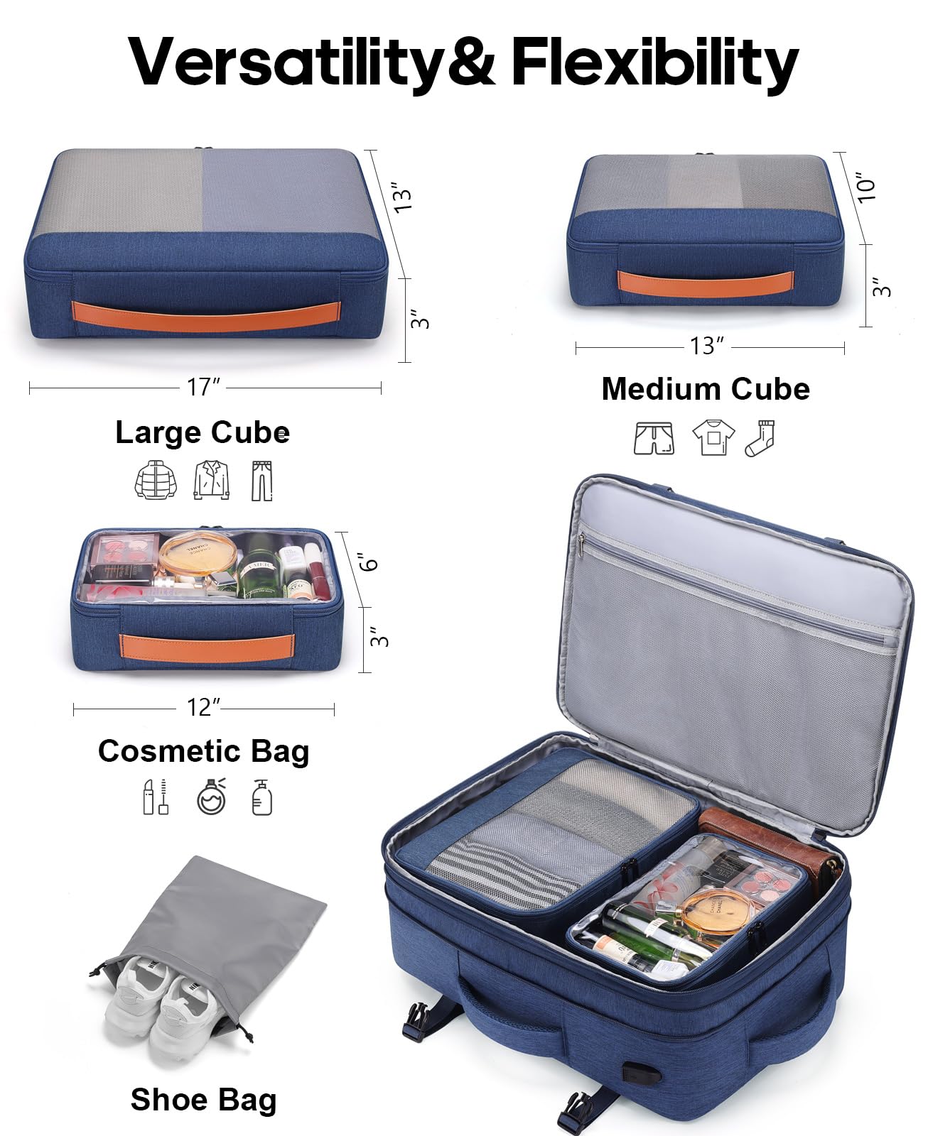 Bagsure 42L Expandable Travel Backpack - Flight Approved Carry-On & Laptop Bag for Business Trips