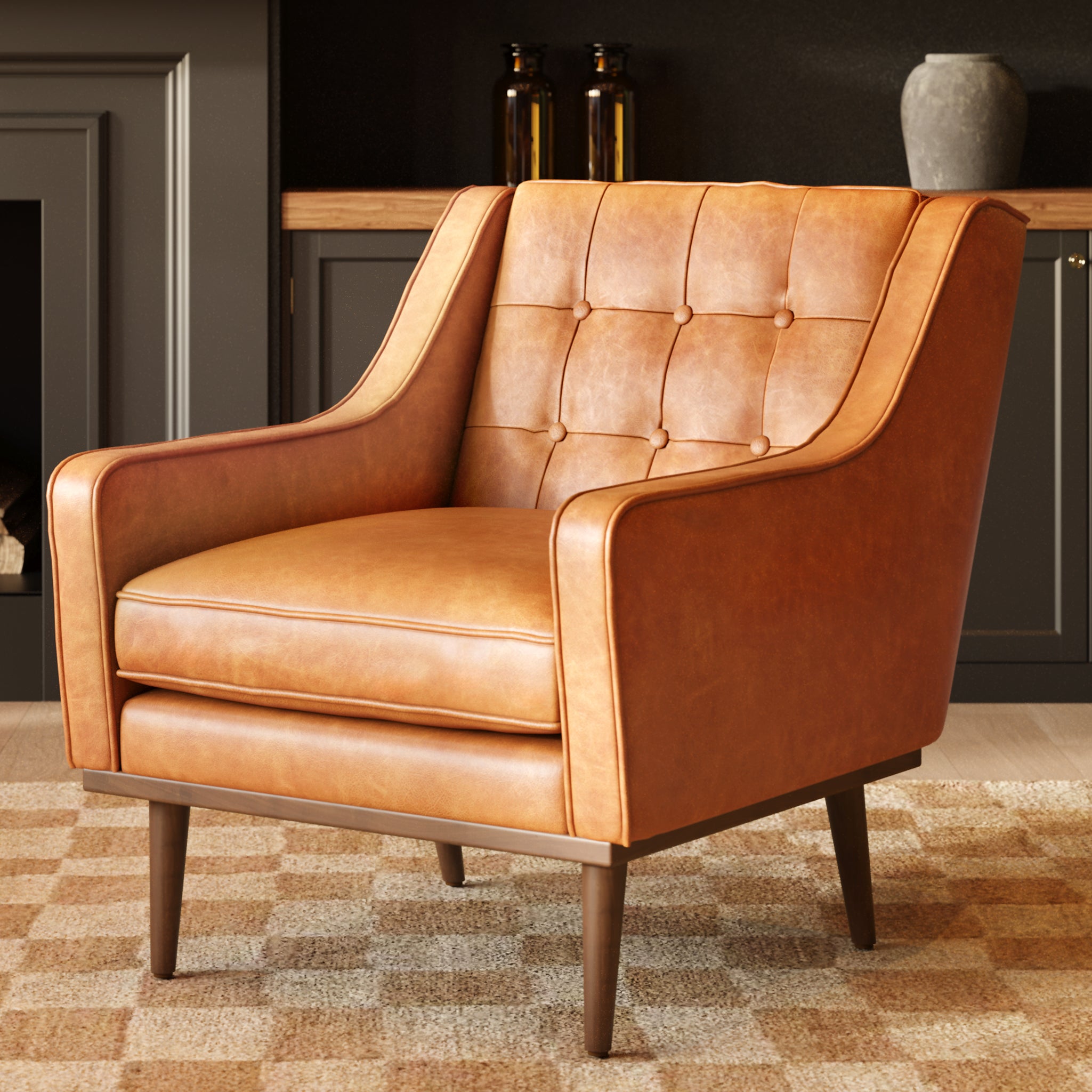 Gus Lounge Chair - Modern Comfortable Accent Chair for Living Room, Bedroom & Office - Perfect for Relaxing, Reading & Lounging