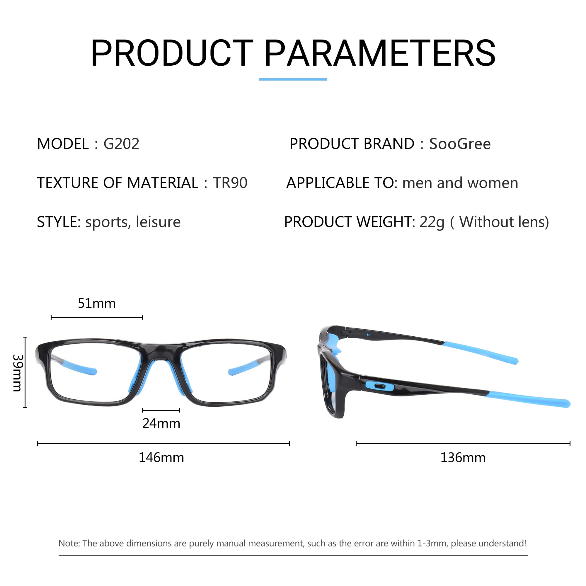 Best Sports Goggles for Football & Soccer - Adjustable Safety Glasses with Interchangeable Temples for Men & Youth - Perfect for Training, Games & Outdoor Activities