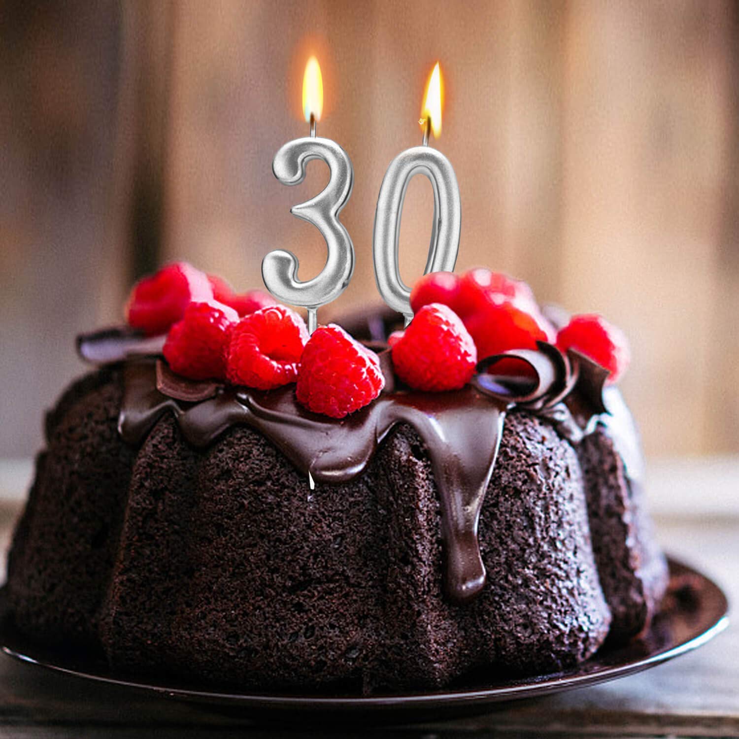 Beanlieve 10-Piece Number Cake Candles Set (0-9) - Sparkling Silver Glitter Birthday Candles for Cakes - Perfect for Birthdays, Anniversaries & Party Decorations - Ideal for Wedding Cakes, Cupcakes & Dessert Table Centerpieces