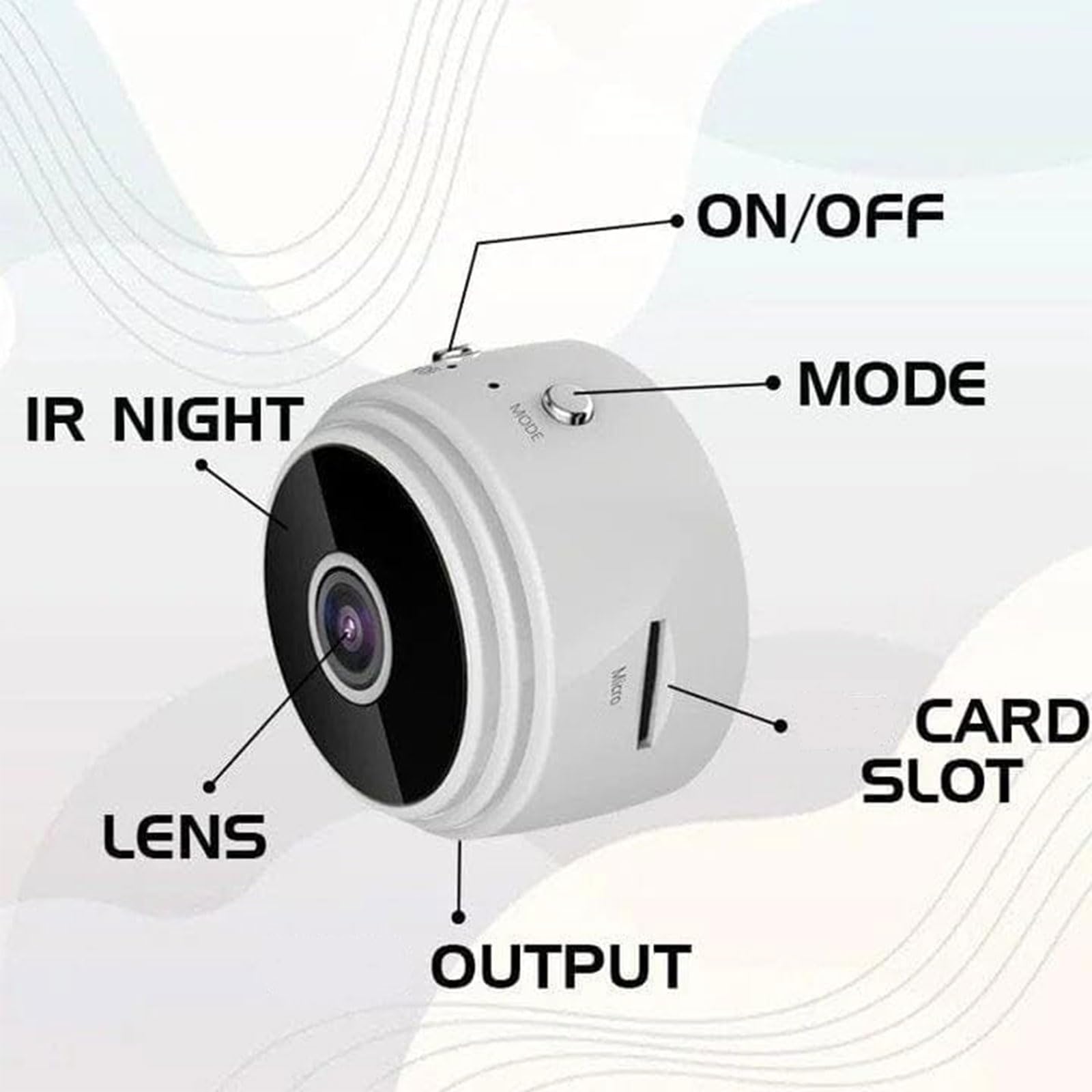 Camtrix Magnetic Mini Security Camera - Wireless Outdoor/Indoor Home Security Camera with Night Vision, Motion Detection, Weatherproof Design - Perfect for Home, Office, Garage & Baby Monitoring (6-Pack, Black)