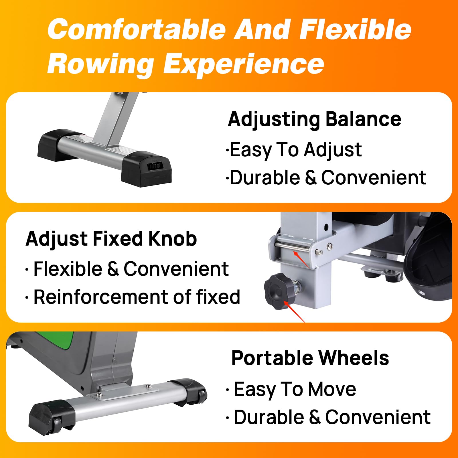 Magnetic Rowing Machine for Home - Foldable 48
