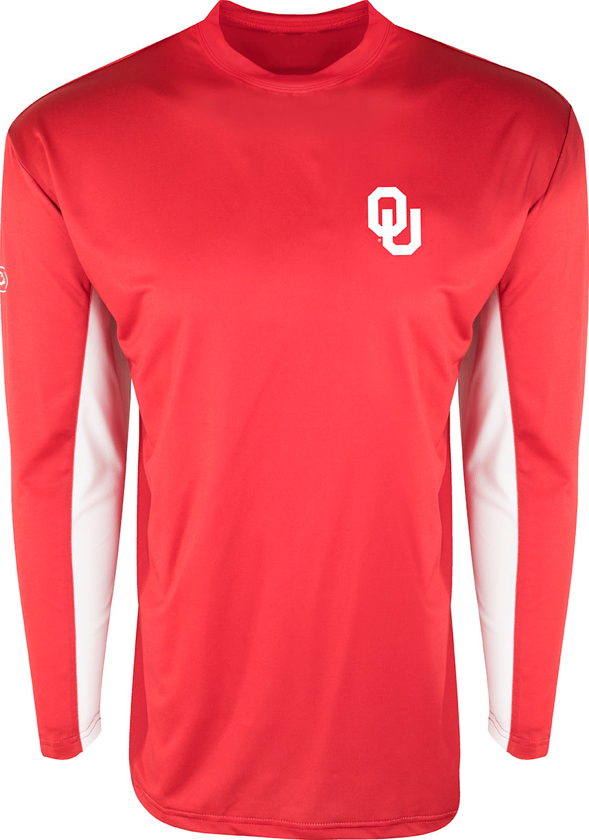 Oklahoma Long Sleeve Performance Crew Shirt - Moisture Wicking Athletic Top for Workouts & Outdoor Activities