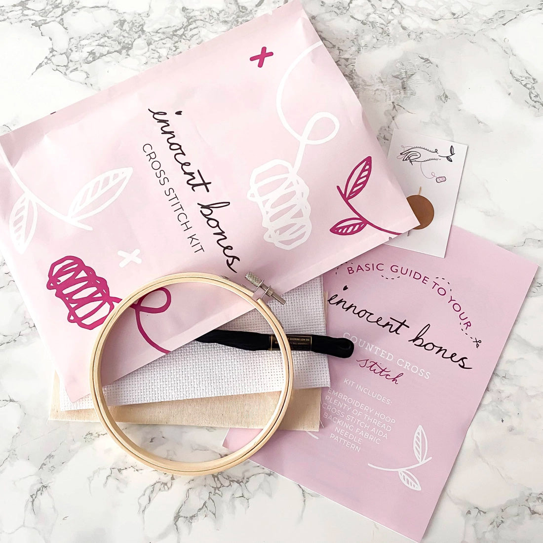 Girl Gang Cross Stitch Kit for Beginners - DIY Embroidery Starter Set with Pattern, Thread & Needle - Perfect for Friendship Gifts & Home Decor