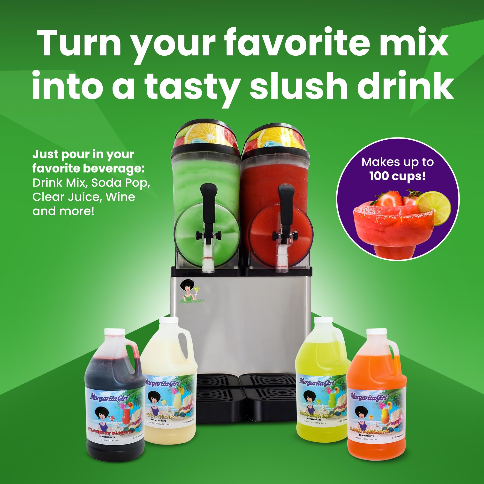 Commercial Slushie Machine - Dual 3.2 Gallon Frozen Drink Maker for Margaritas, Smoothies & Cocktails | Professional Slushy Machine for Home Bars, Restaurants, Parties & Events | Makes 100 Cups | Perfect for Summer BBQs, Pool Parties & Business Use