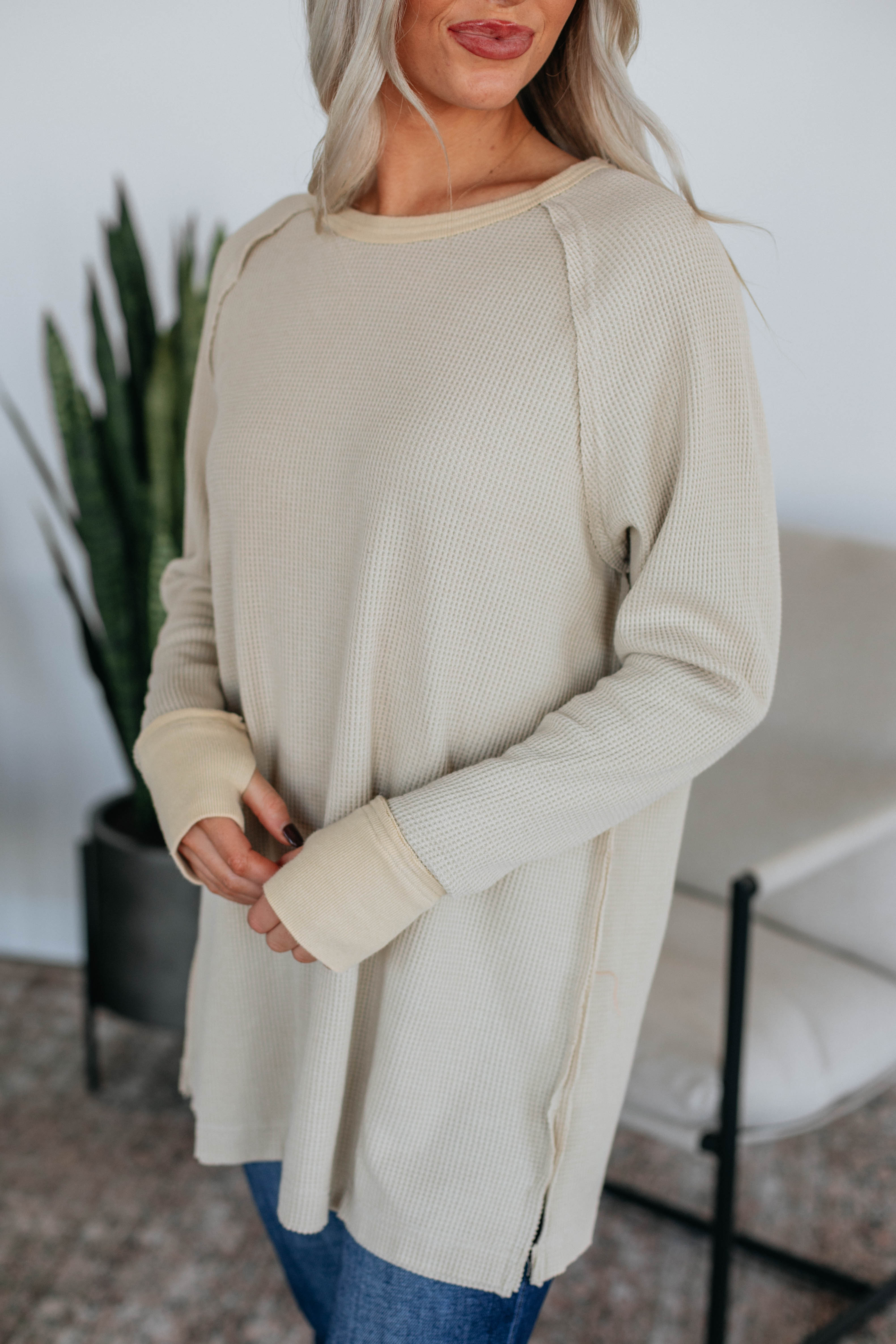 Dafina Knit Top for Women - Soft & Comfortable Oatmeal Sweater | Perfect for Casual Wear, Layering & Fall Outfits