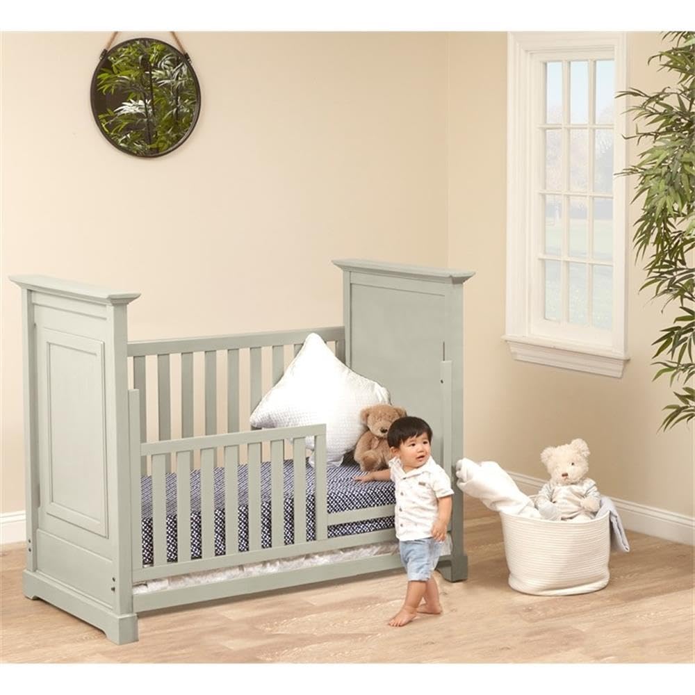 Baby Cache Cape Cod 3-in-1 Convertible Crib - Light Grey Nursery Furniture for Newborn to Toddler | Safe & Stylish Baby Bed for Nursery, Bedroom & Daycare
