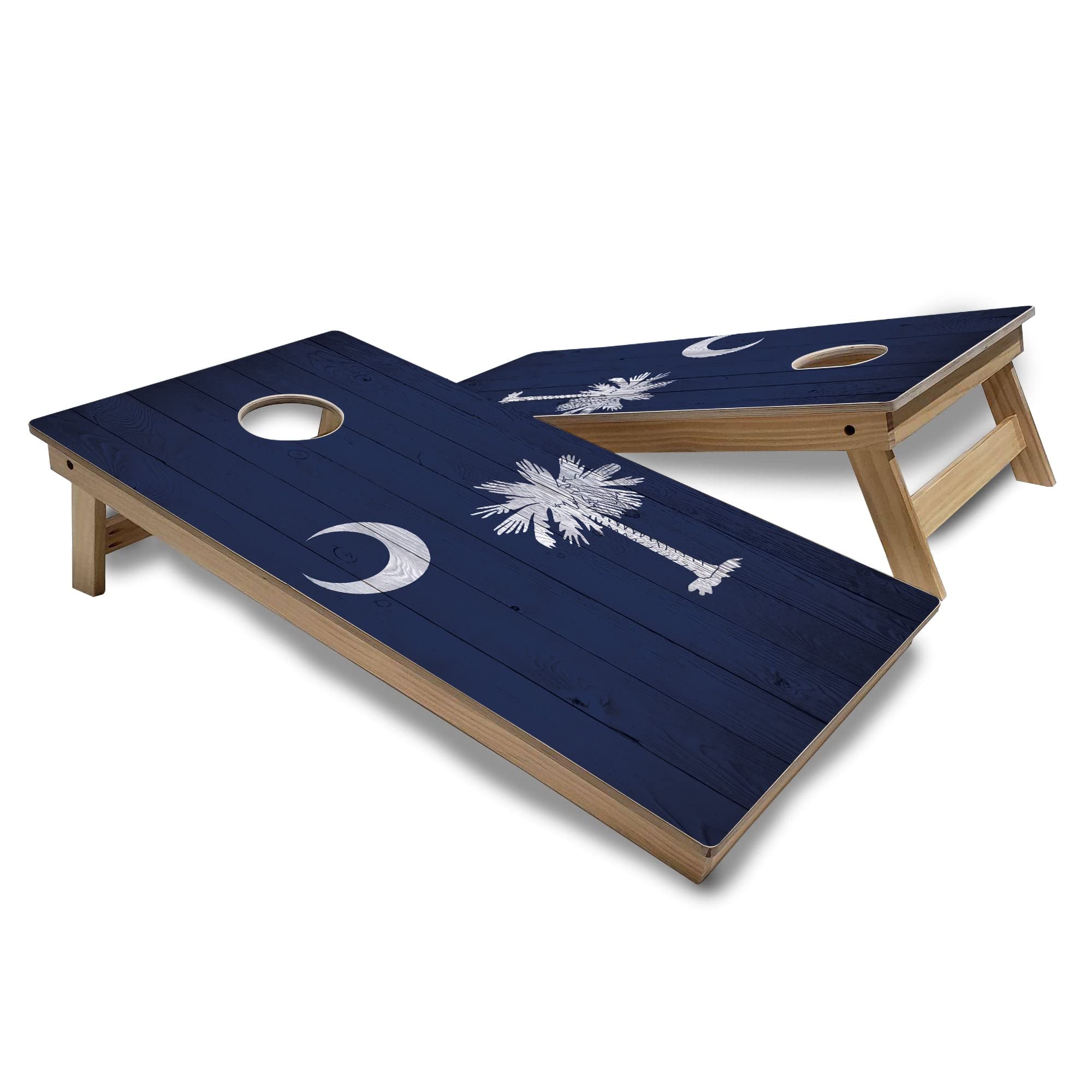 South Carolina Flag Regulation 2x4 Corn Hole Board Game Set with 8 Bean Bags - Outdoor Lawn Games for Backyard, Tailgating & Beach Parties