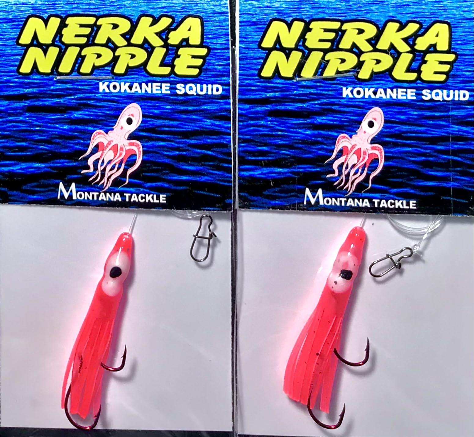 Kokanee Fishing Hoochies (2 Pack) - UV Red Gello Lure for Salmon Trout - Perfect for Trolling and Ice Fishing
