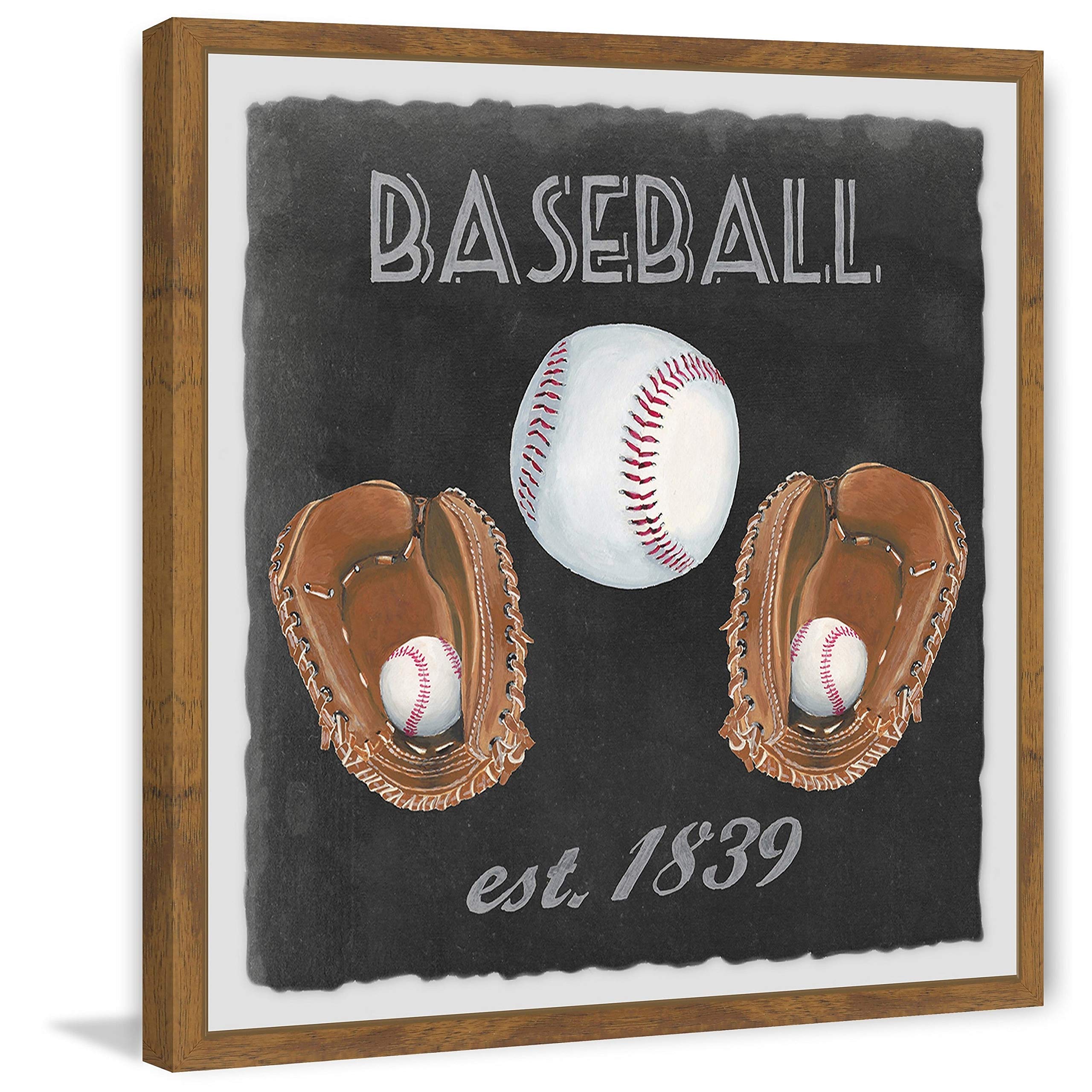 Handmade Baseball Collection Framed Print 32x32 by Marmont Hill - Perfect for Sports Themed Home Decor & Man Cave Wall Art