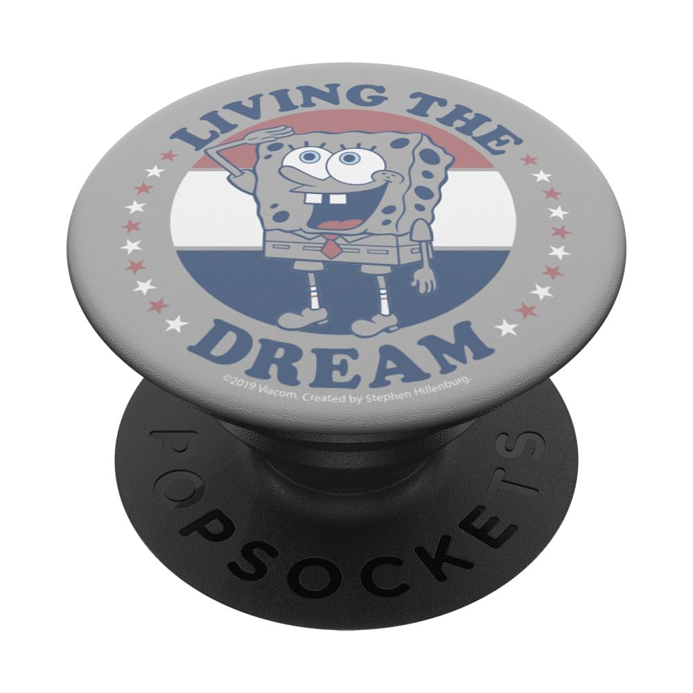 SpongeBob SquarePants Living The Dream PopSockets Standard PopGrip - Swappable Phone Grip & Stand for iPhone, Samsung & Smartphones - Perfect for Watching Videos, Taking Selfies & Gaming