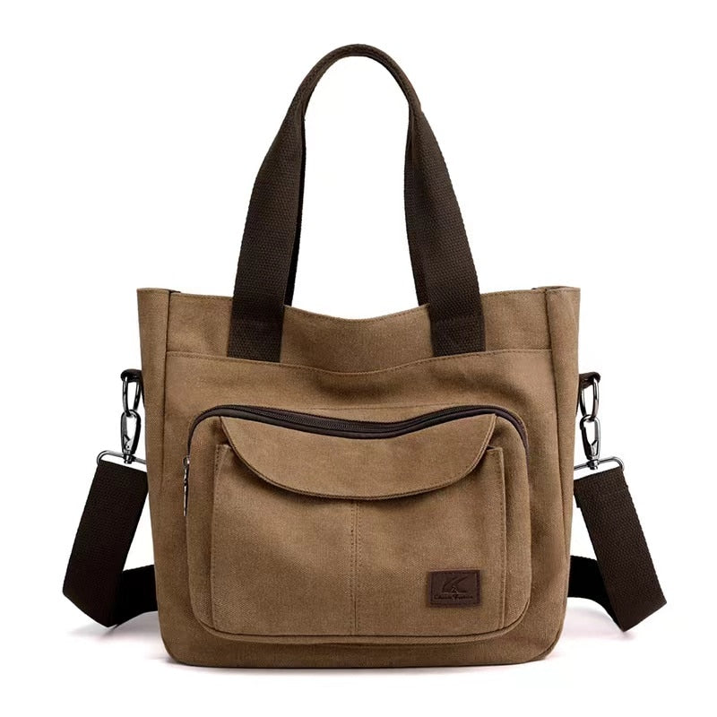 Large Capacity Canvas Tote Bag for Women - Stylish & Durable Shoulder Bag for Work, Travel, and Shopping