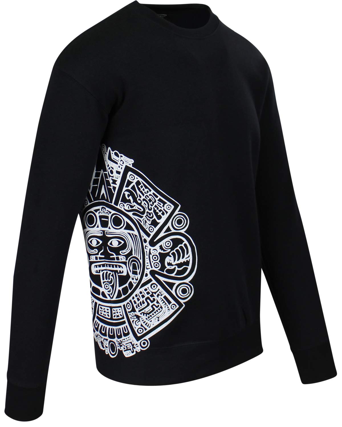ShirtBANC Men's Aztec Mayan Calendar Print Crewneck Sweater - Soft Cotton Pullover Hoodie for Casual Wear, Street Style & Winter Fashion