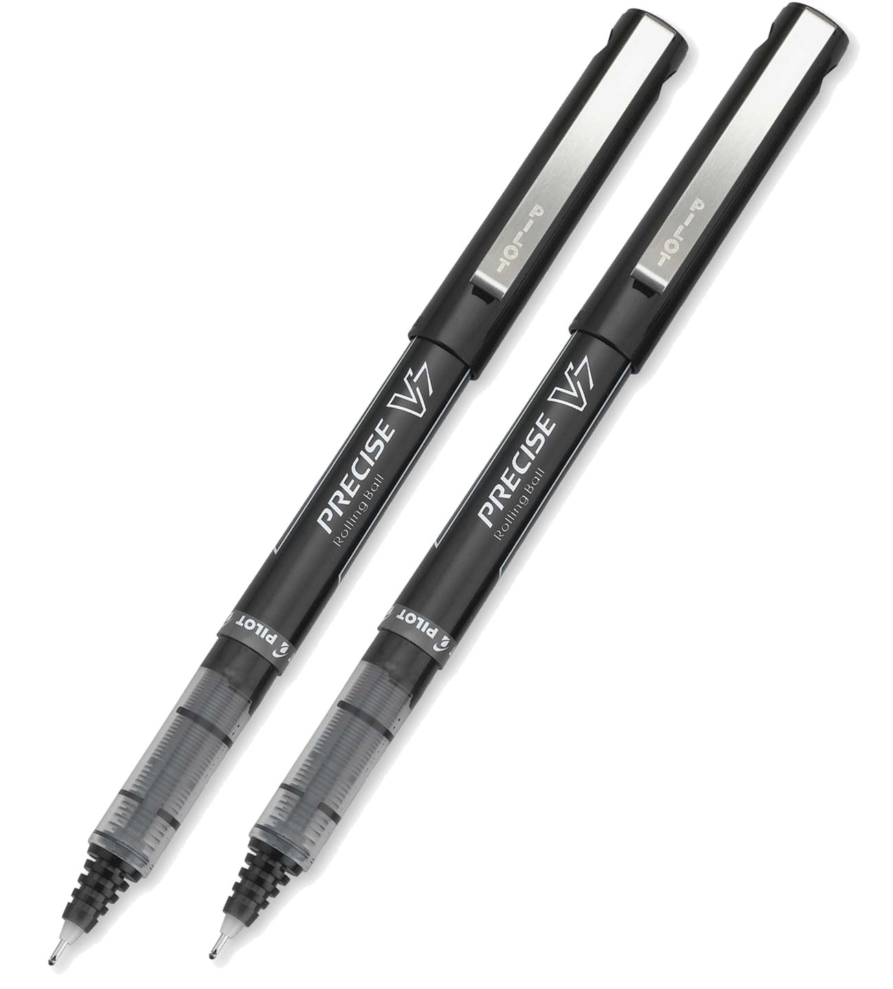 Pilot Precise V7 Stick Rolling Ball Pens - Fine Point (0.7mm) Black Ink - 2-Pack (35346) - Perfect for Office, School, Note Taking & Journaling