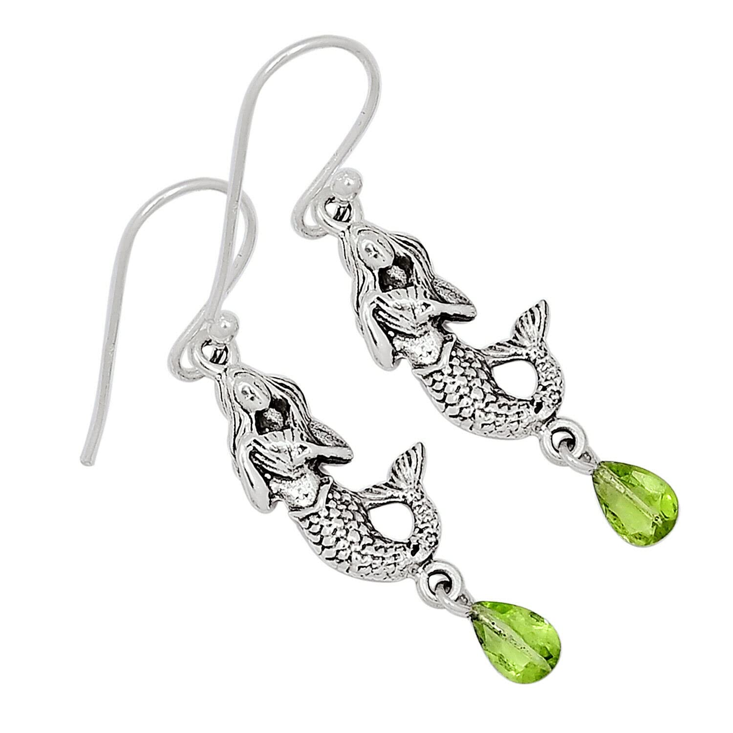 Peridot 925 Sterling Silver Earrings for Women - Dainty Green Gemstone Stud Earrings - Perfect for Everyday Wear, Gift Giving & Special Occasions