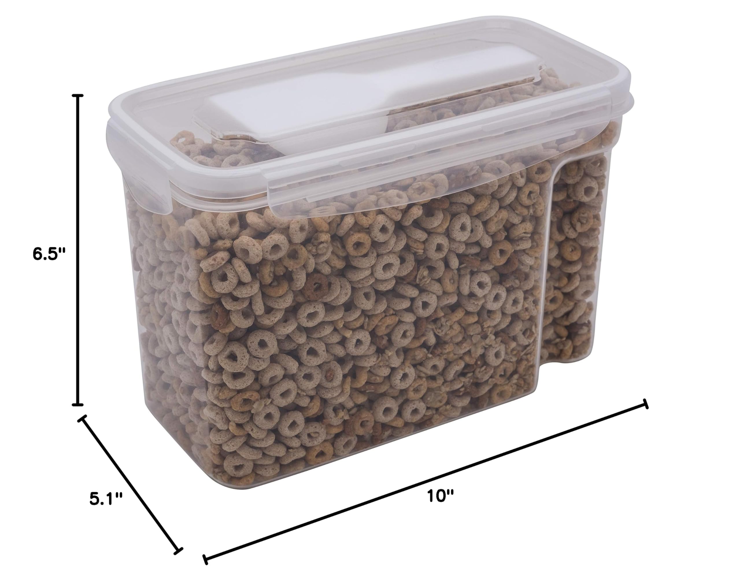 Airtight Medium Cereal Storage Container with Scoop - Clear Food Tin for Kitchen & Pantry Organization | Keeps Cereals Fresh | Ideal for Breakfast, Snacks & Bulk Food Storage
