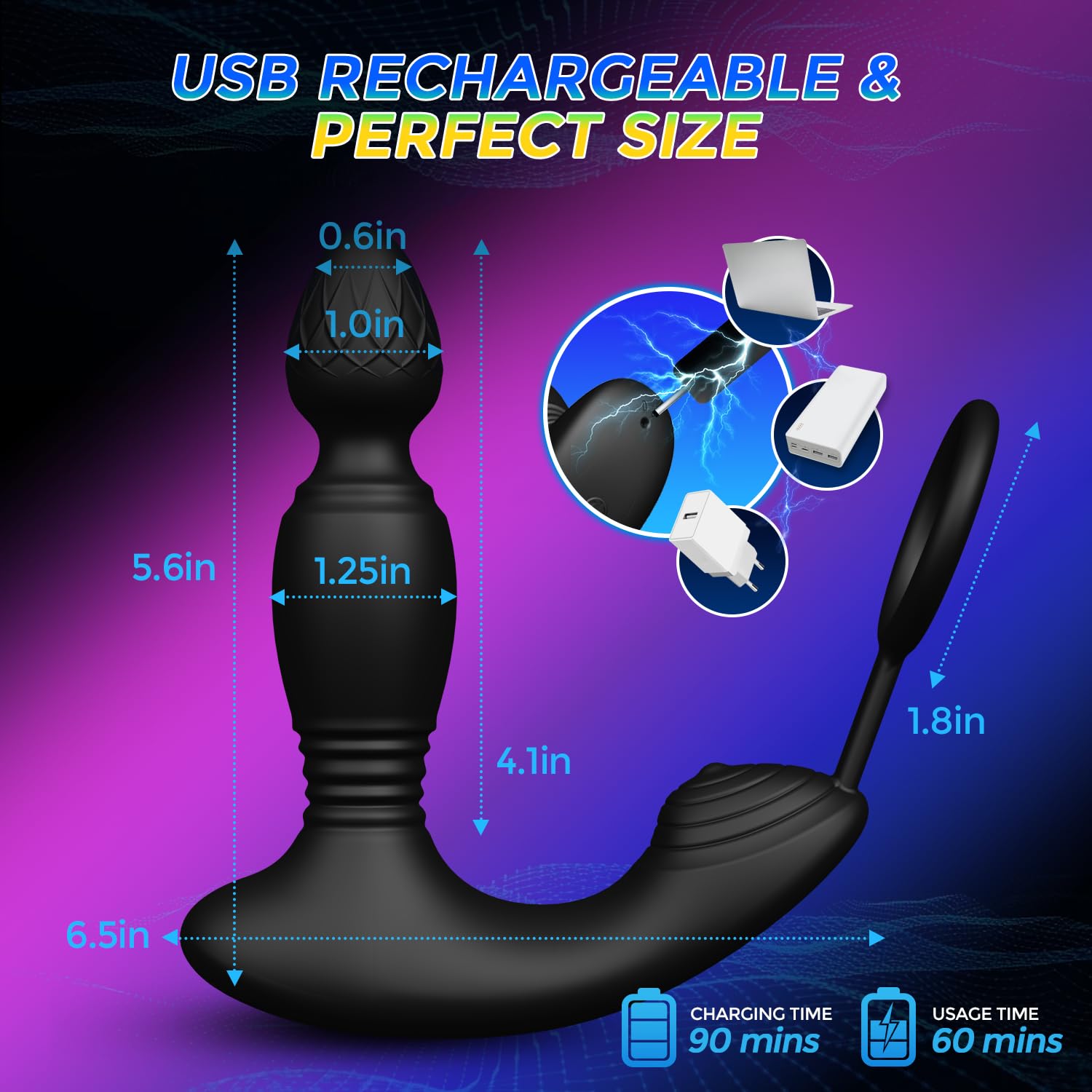 HESEKS Prostate Massager with Cock Ring - 9 Thrusting & Vibrating Modes, Remote & APP Controlled Adult Toy for Men, Women & Couples - Perfect for Solo Play, Couples Intimacy & Prostate Stimulation