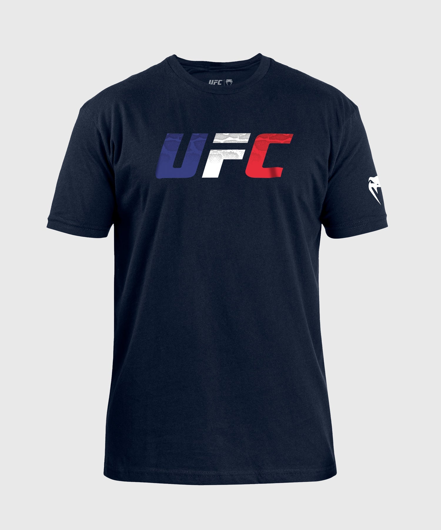 Men's UFC Unrivaled by Venum Navy Blue French Flag T-Shirt | Official MMA Fightwear for Training & Fan Gear