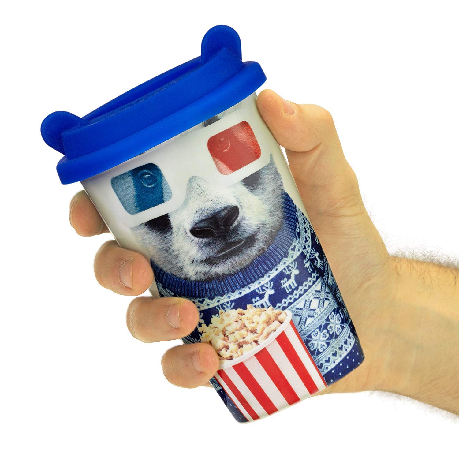 Reusable Travel Coffee Mug Cup - Insulated Stainless Steel Panda Design for Hot & Cold Drinks - Perfect for Commuting, Hiking, and Office Use