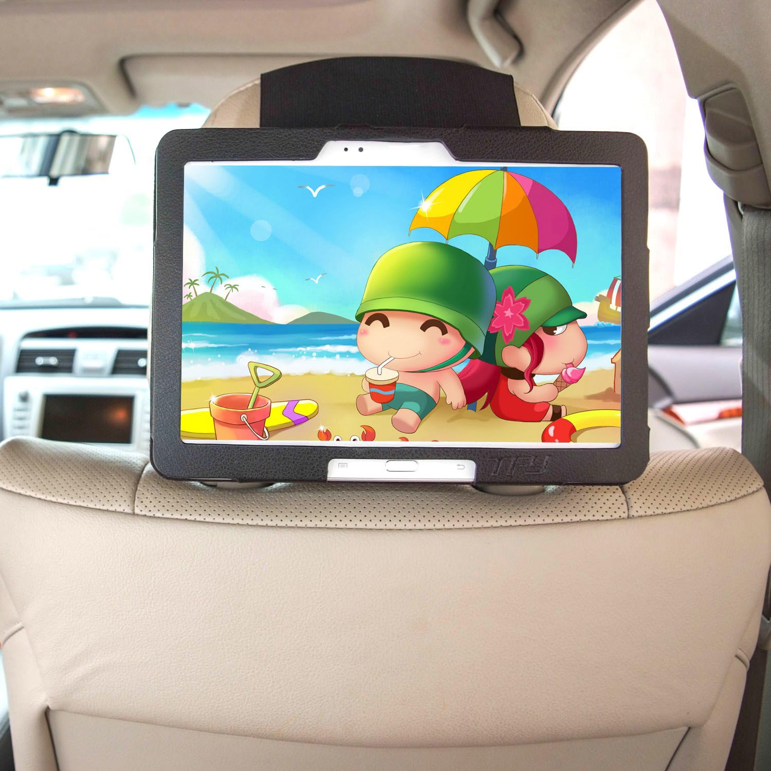 Universal TFY Car Headrest Tablet Mount Holder - Adjustable Stand for iPad, Samsung Galaxy & 10